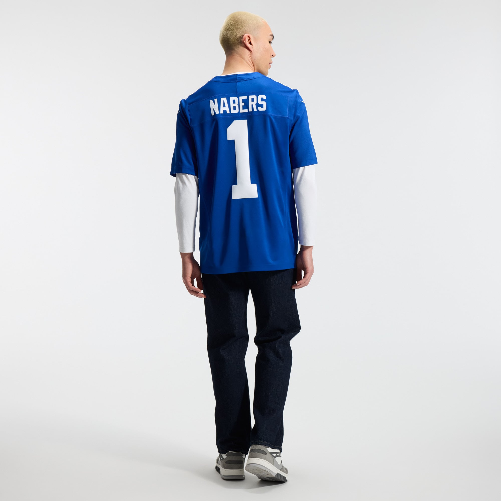 Maillot Nike Malik Nabers Royal New York Giants Team Vapor F.U.S.E. Stitched Limited pour homme