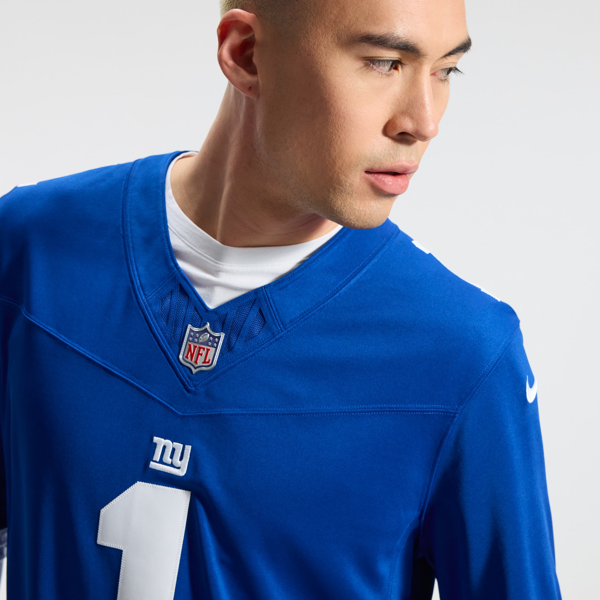 Maillot Nike Malik Nabers Royal New York Giants Team Vapor F.U.S.E. Stitched Limited pour homme