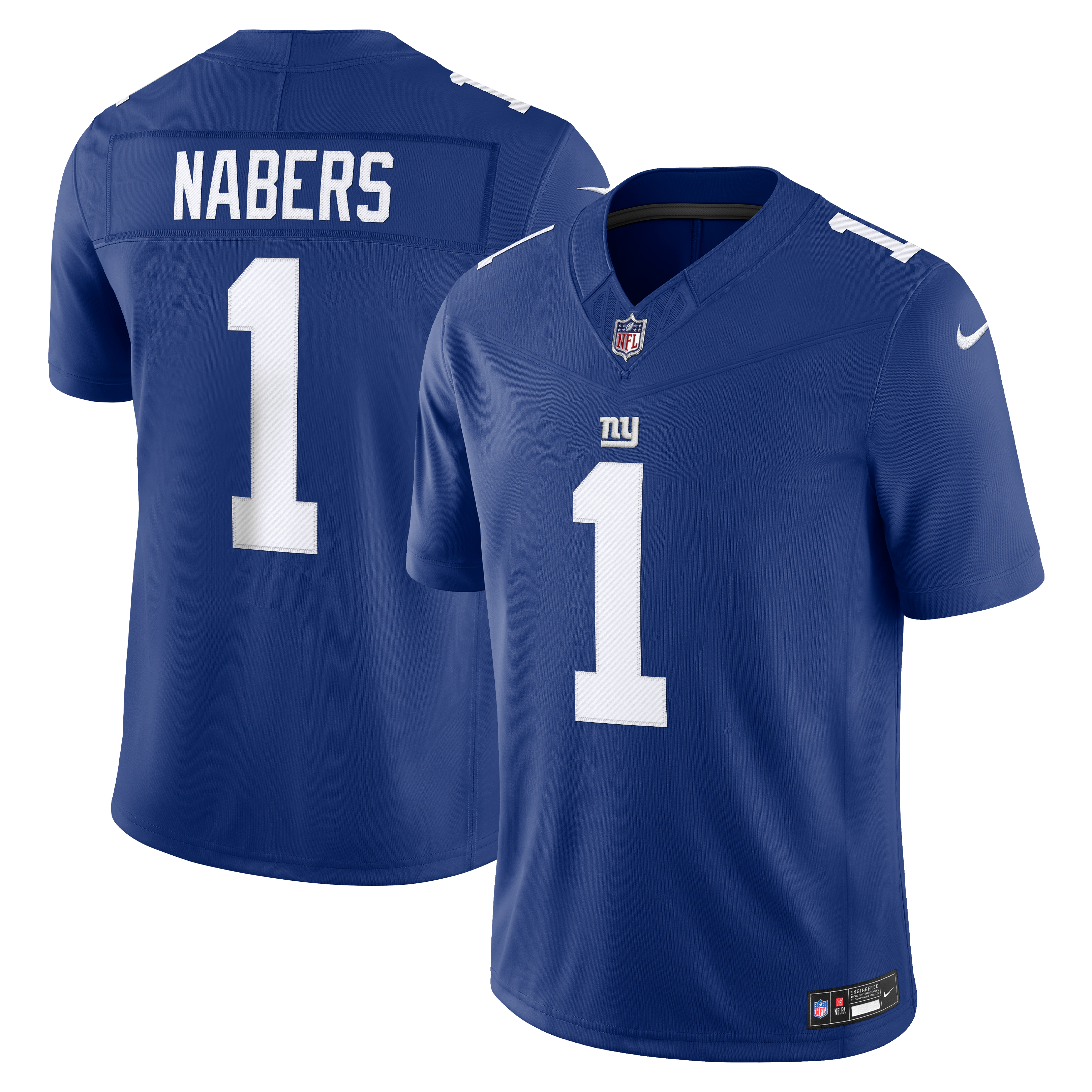 Maillot Nike Malik Nabers Royal New York Giants Team Vapor F.U.S.E. Stitched Limited pour homme
