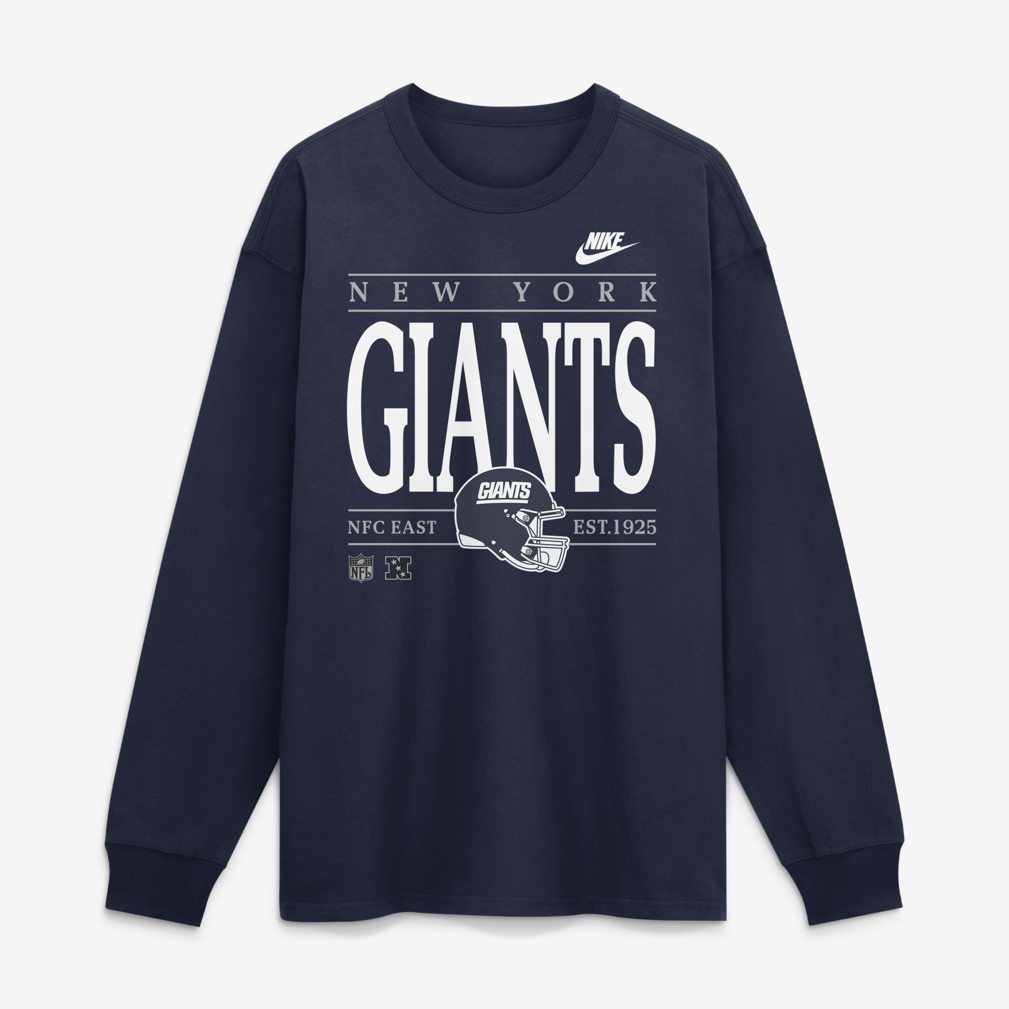 Men's Nike Navy New York Giants Red Zone Long Sleeve Max90 T-Shirt
