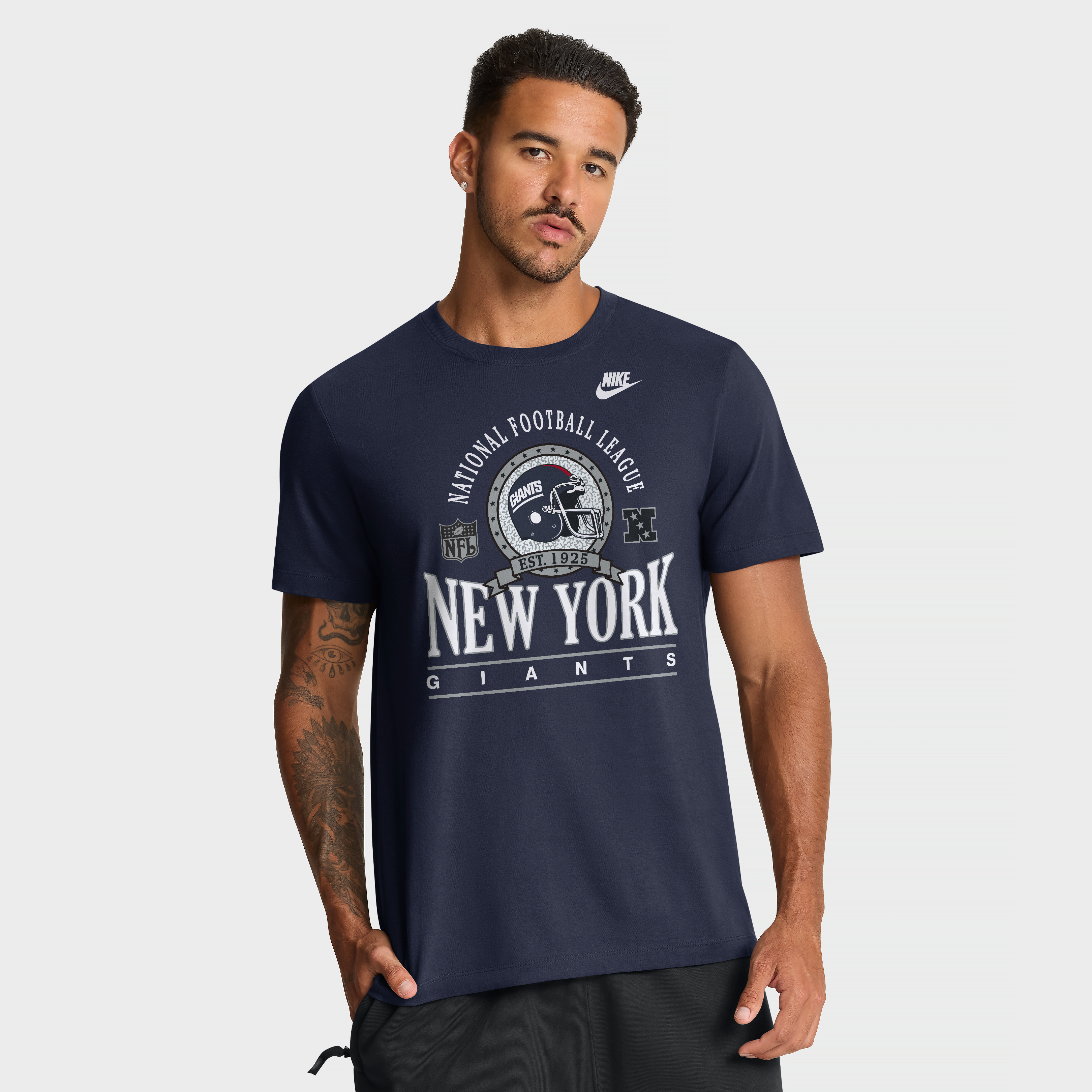 Men's Nike Navy New York Giants Rewind Team Spirit Essential Cotton T-Shirt