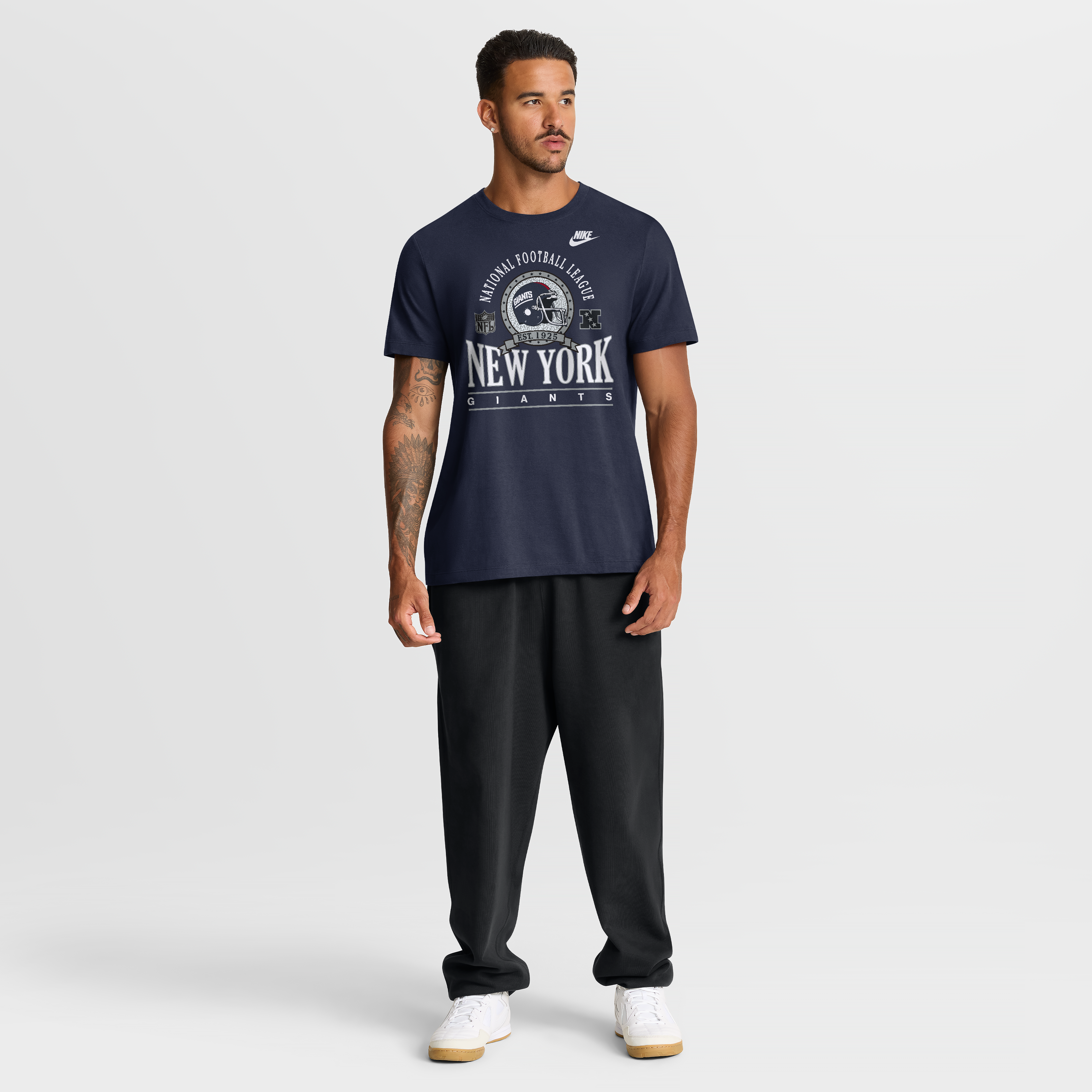 Men's Nike Navy New York Giants Rewind Team Spirit Essential Cotton T-Shirt
