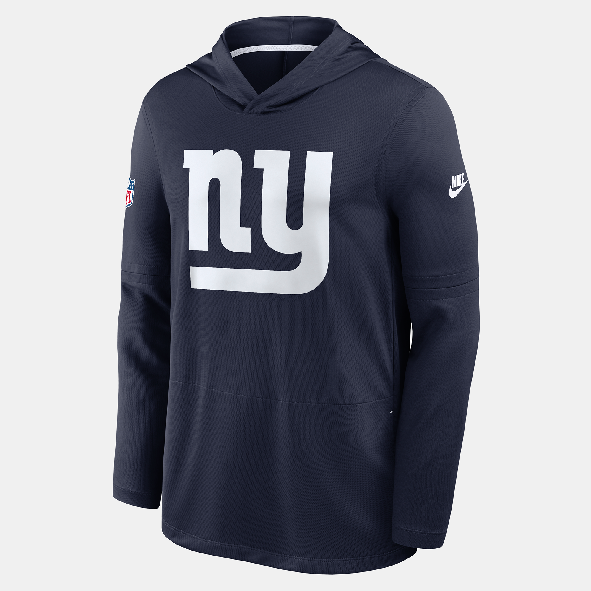 Men's Nike Navy New York Giants Sideline Alternate Lightweight Long Sleeve Hooded Dri-FIT T-Shirt
