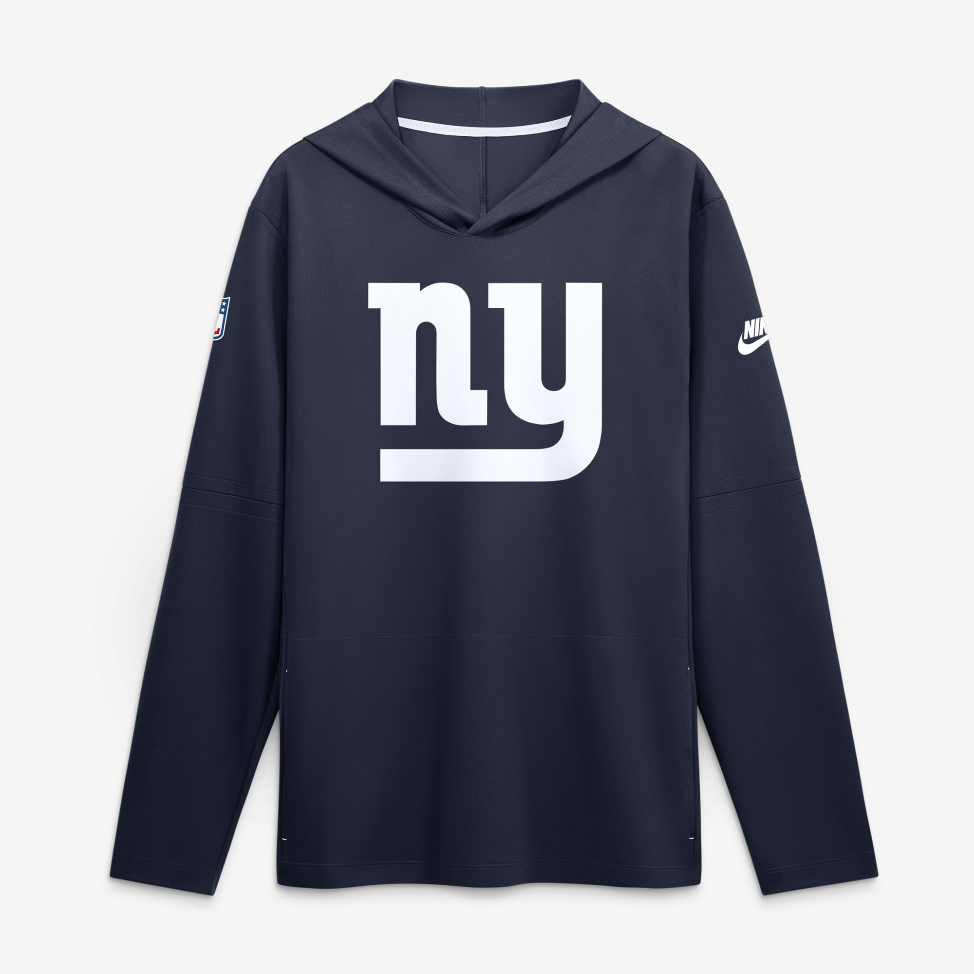 Men's Nike Navy New York Giants Sideline Alternate Lightweight Long Sleeve Hooded Dri-FIT T-Shirt