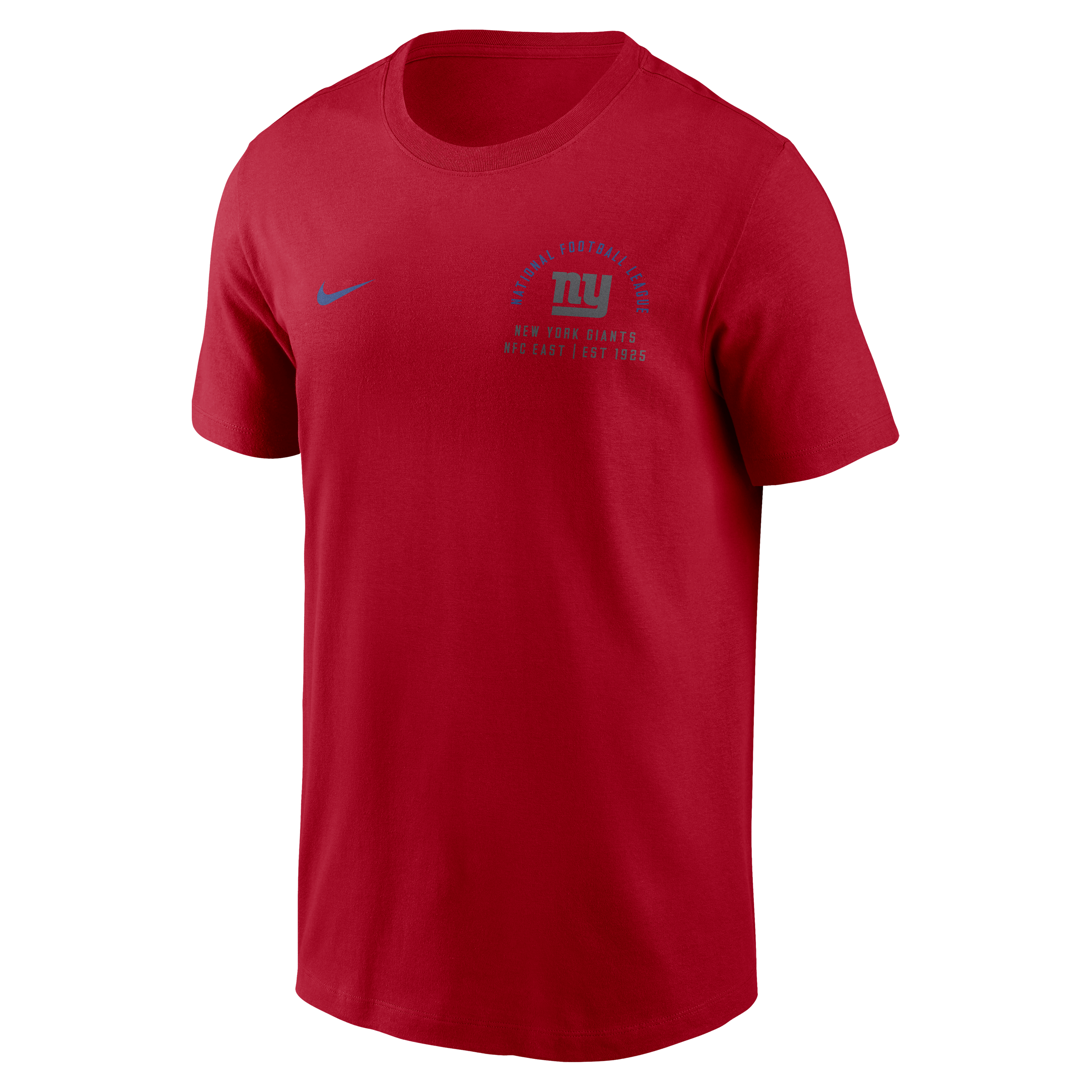 T-shirt Nike rouge pour homme, logo divisé des New York Giants