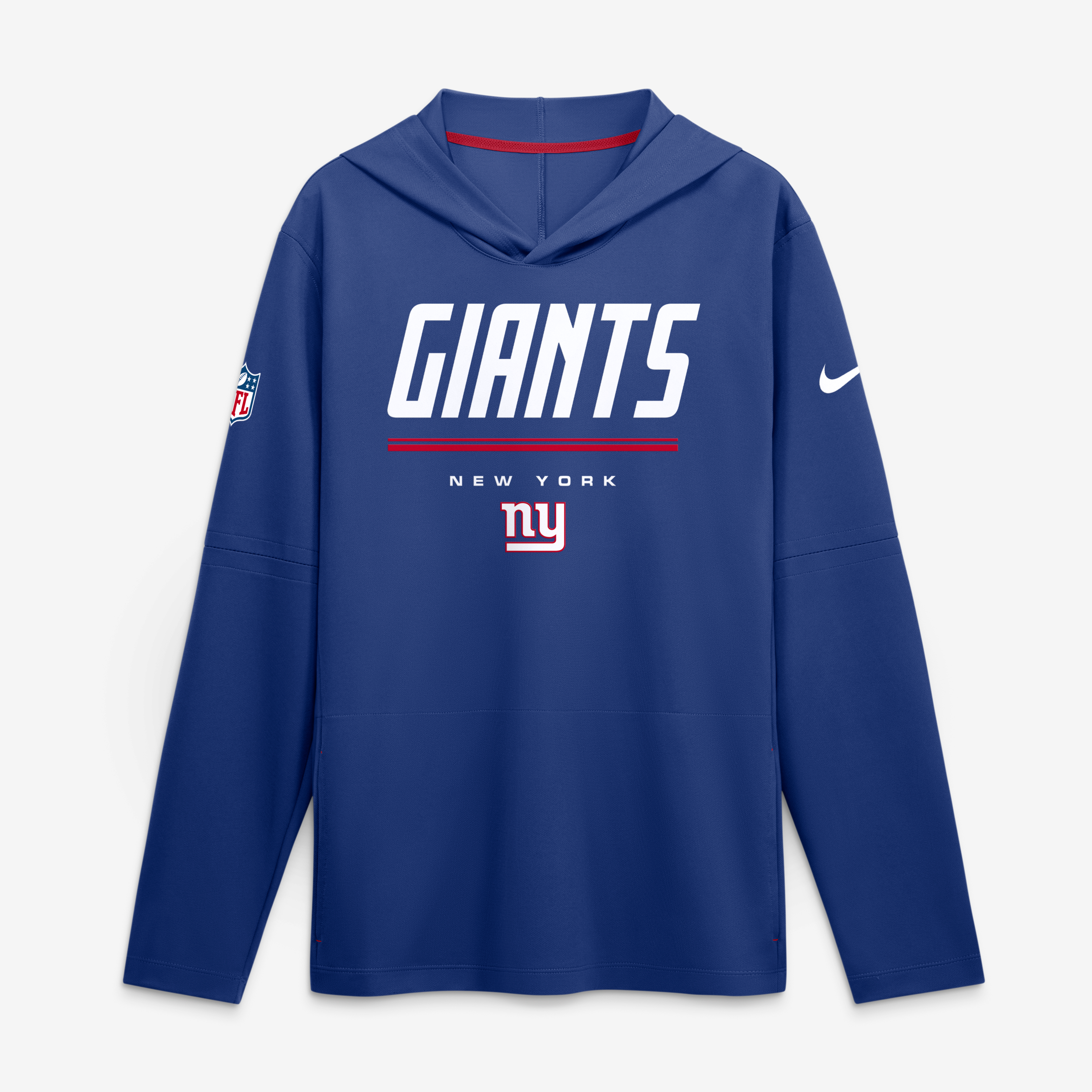 Haut à capuche léger manches longues Nike Royal New York Giants Sideline Game On pour homme