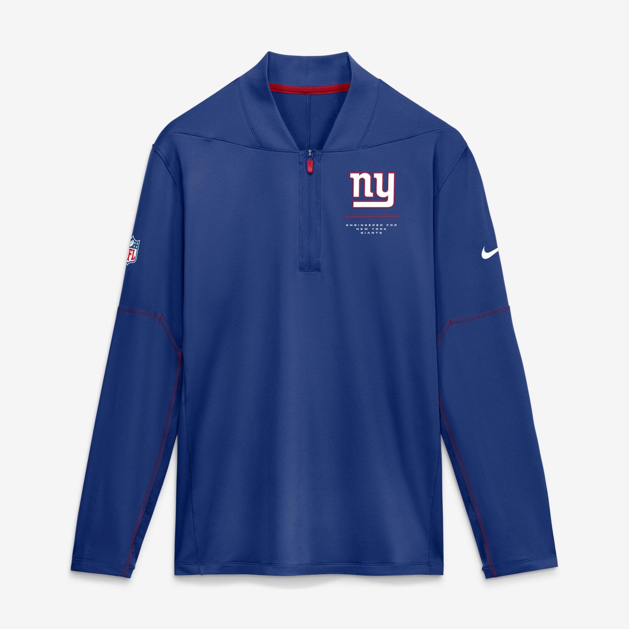Men's Nike Royal New York Giants Sideline Logo Glory Midweight Dri-FIT Half-Zip Pullover