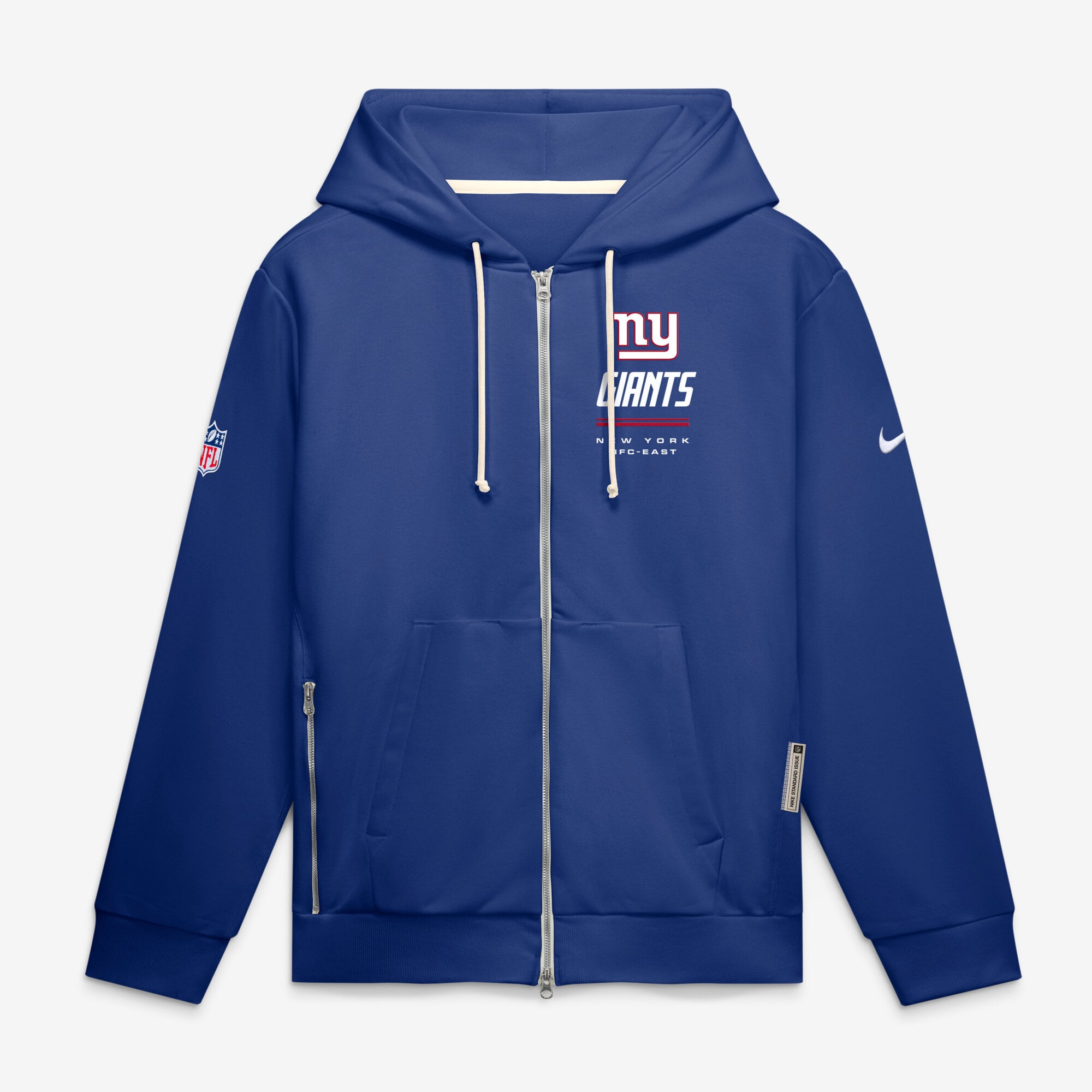 Men's Nike Royal New York Giants Sideline Standard Issue Quarterback Scramble Dri-FIT Full-Zip Hoodie