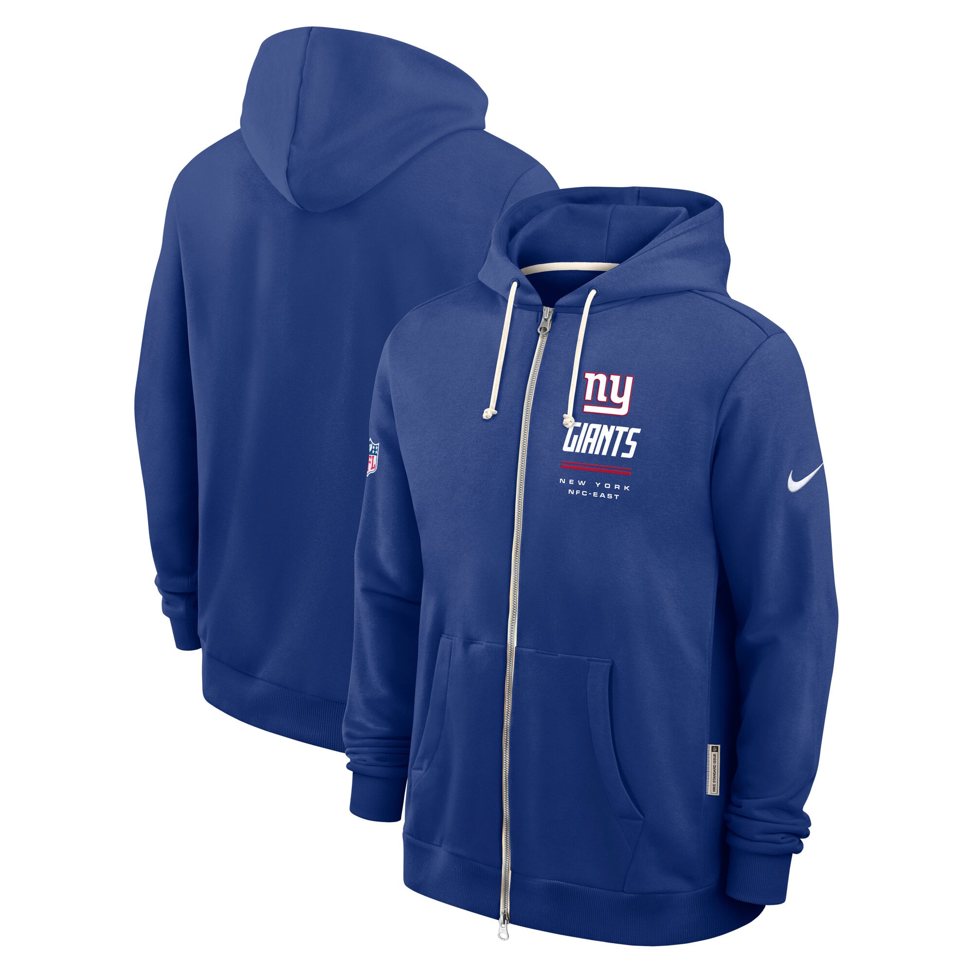 Men's Nike Royal New York Giants Sideline Standard Issue Quarterback Scramble Dri-FIT Full-Zip Hoodie