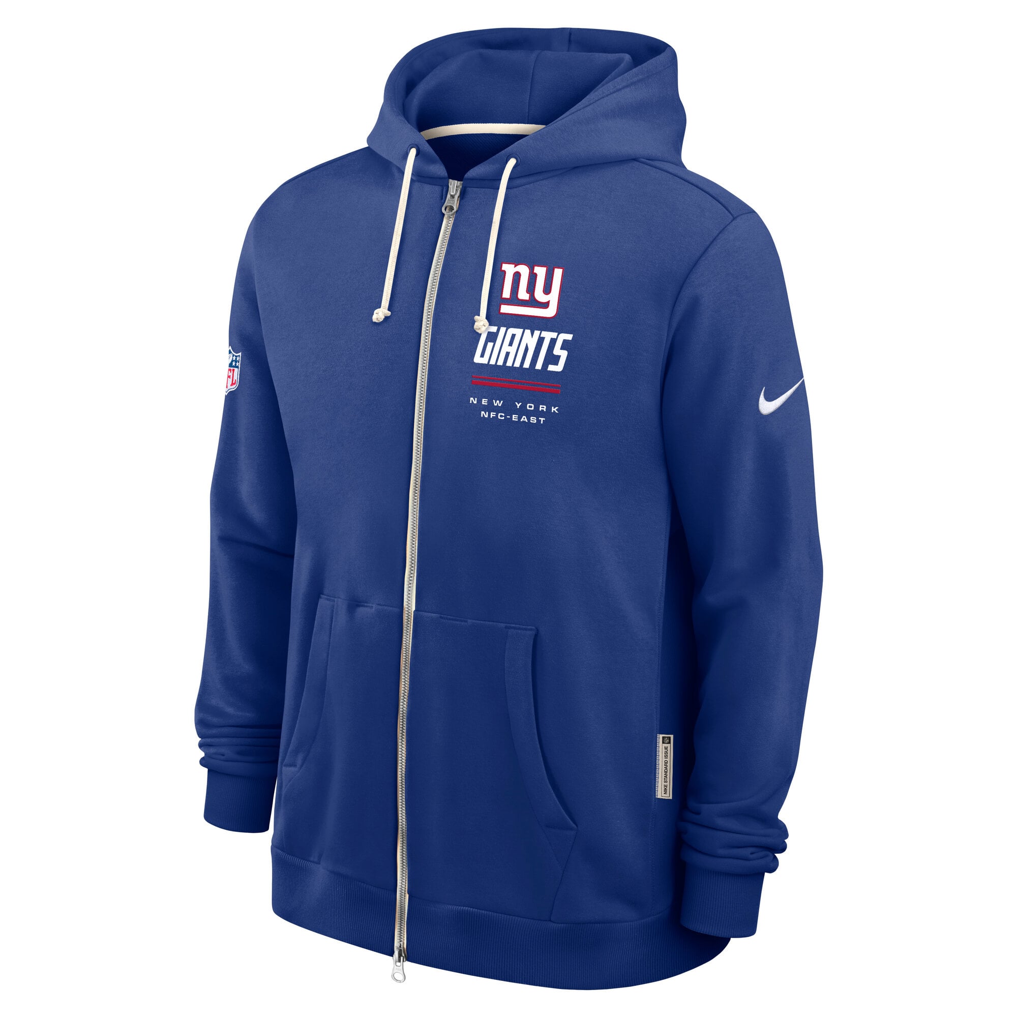 Men's Nike Royal New York Giants Sideline Standard Issue Quarterback Scramble Dri-FIT Full-Zip Hoodie