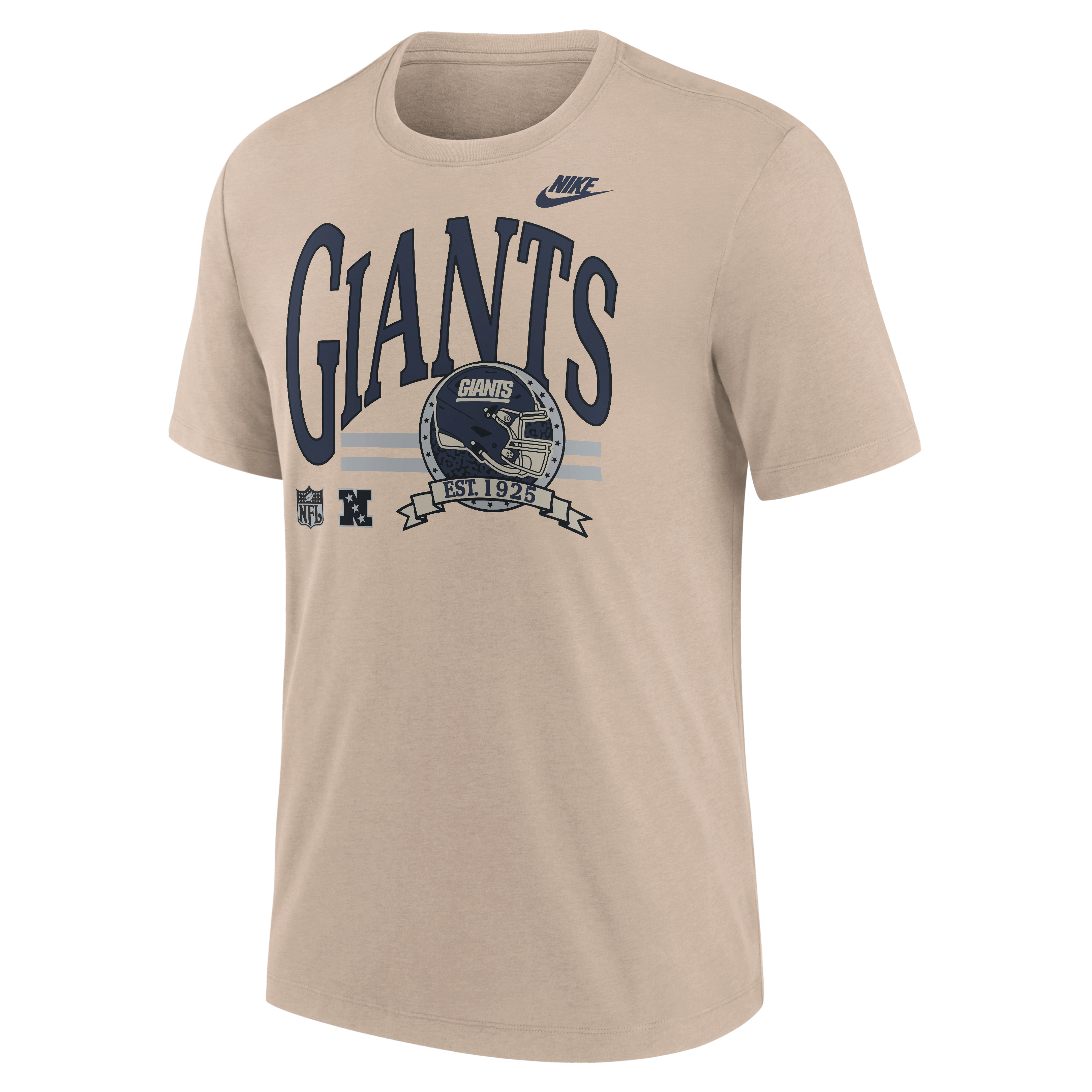 Men's Nike Sand New York Giants Rewind Tri-Blend T-Shirt