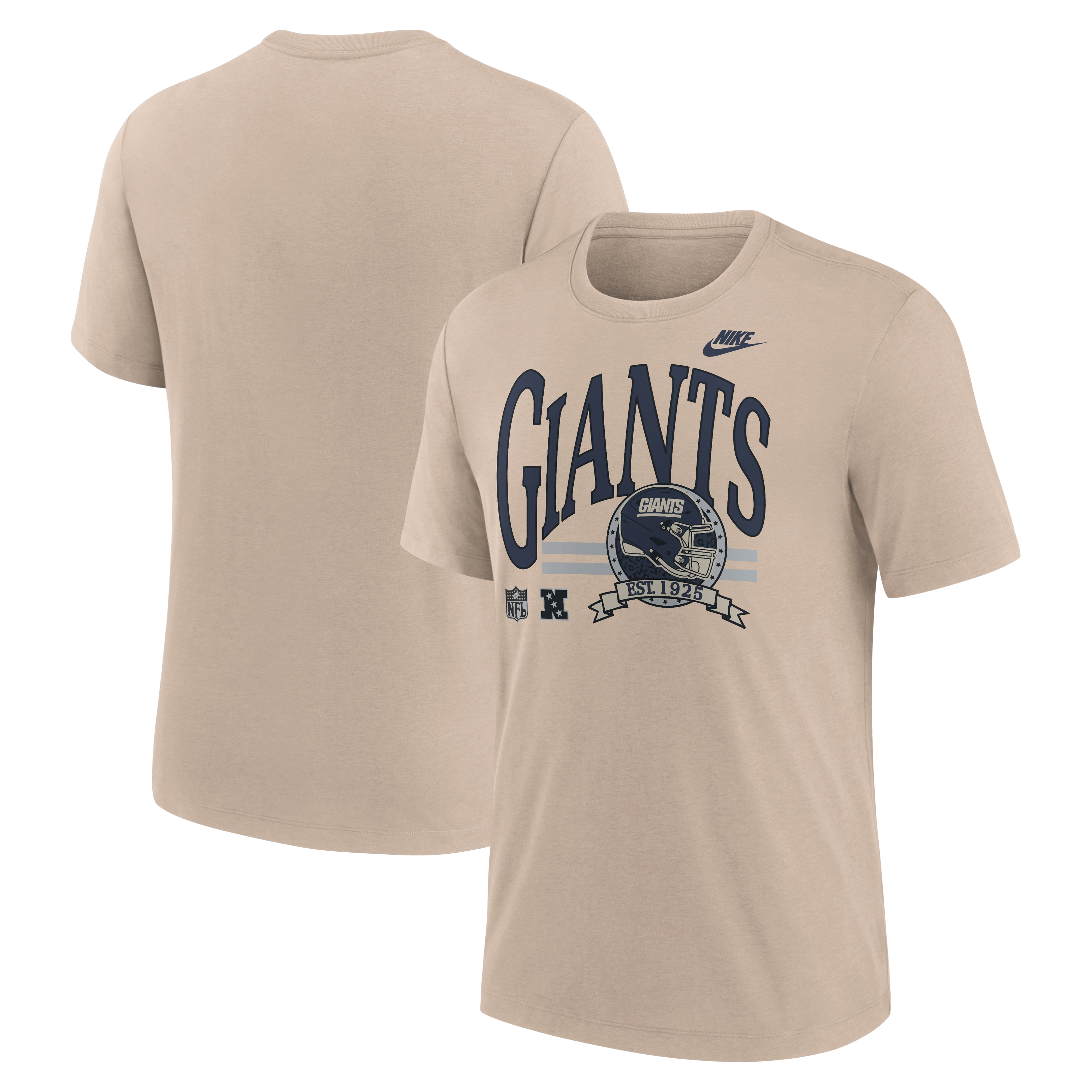 Men's Nike Sand New York Giants Rewind Tri-Blend T-Shirt