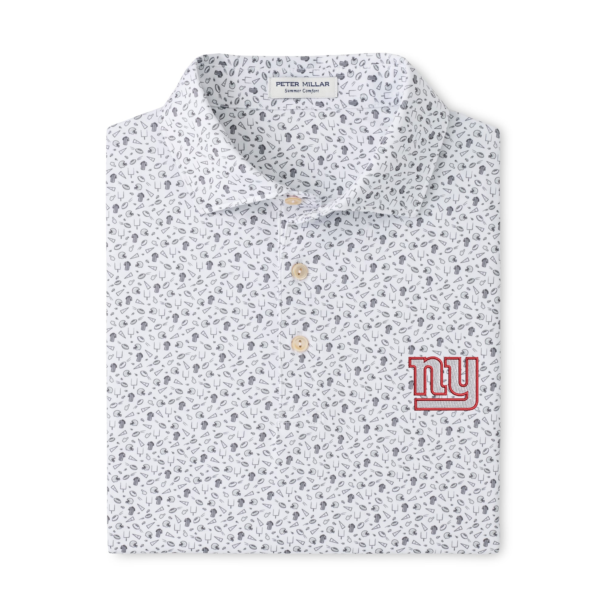 Men's Peter Millar Gray New York Giants Kick Off Performance Jersey Polo
