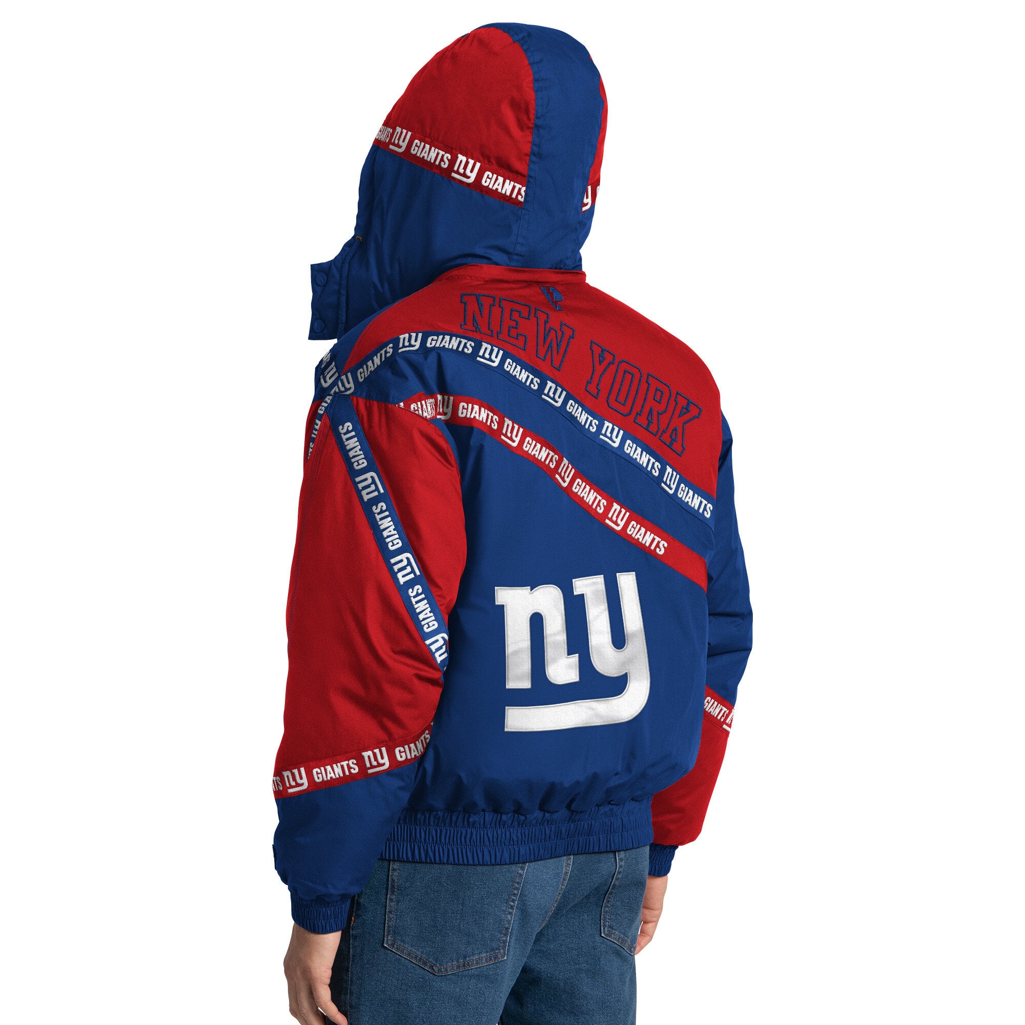 Veste zippée intégrale Pro Player Royal New York Giants pour homme, avec capuche amovible.