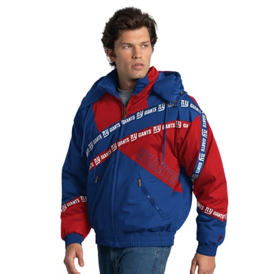 New York Giants Pro Player Double Tape Full-Zip Jacket with Detachable Hood - Royal