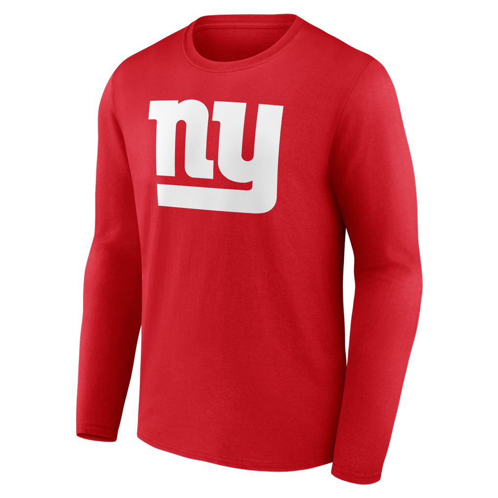T-shirt à manches longues authentique des New York Giants, personnalisé avec nom et numéro - Rouge