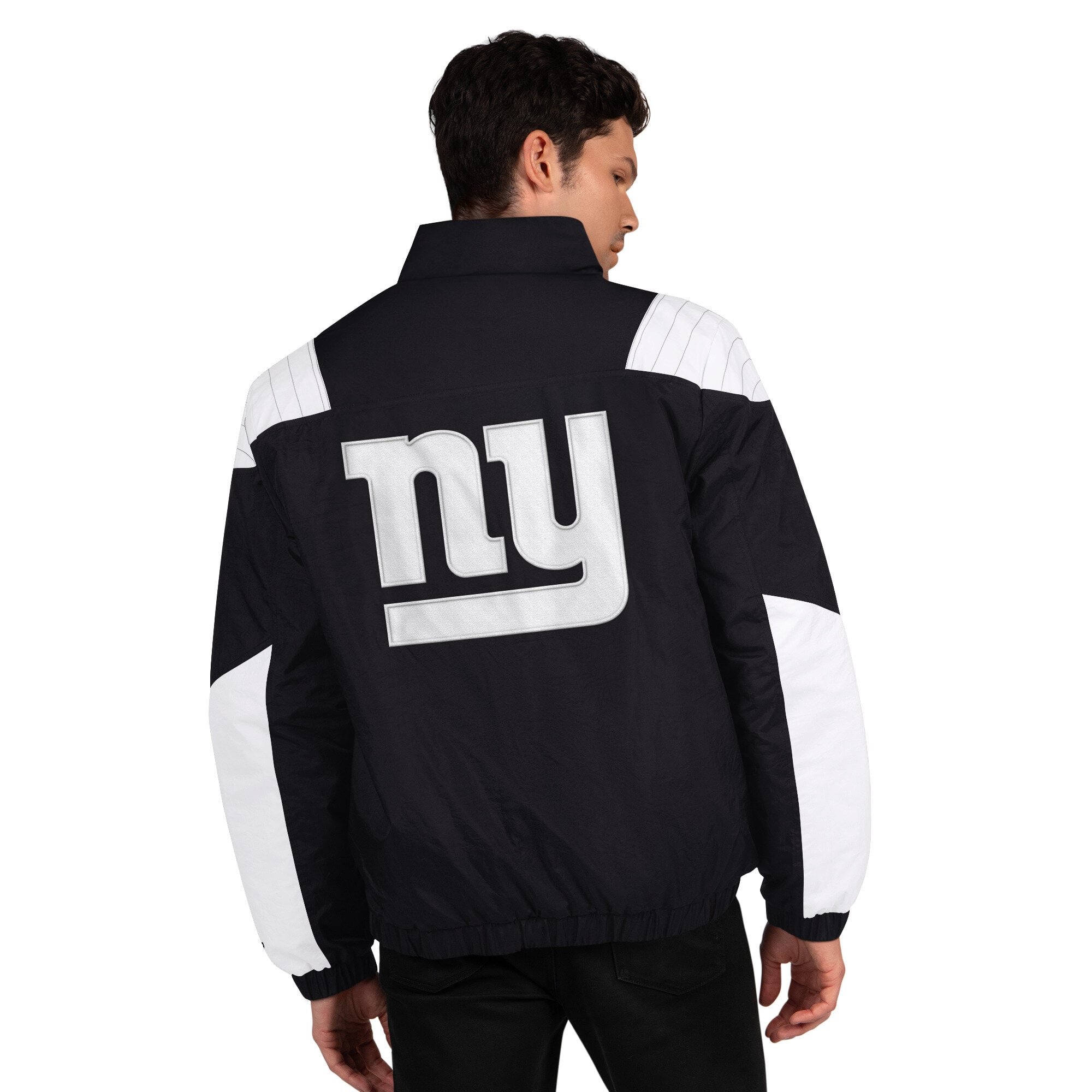 Veste Starter noire pour homme, modèle New York Giants, à demi-zip