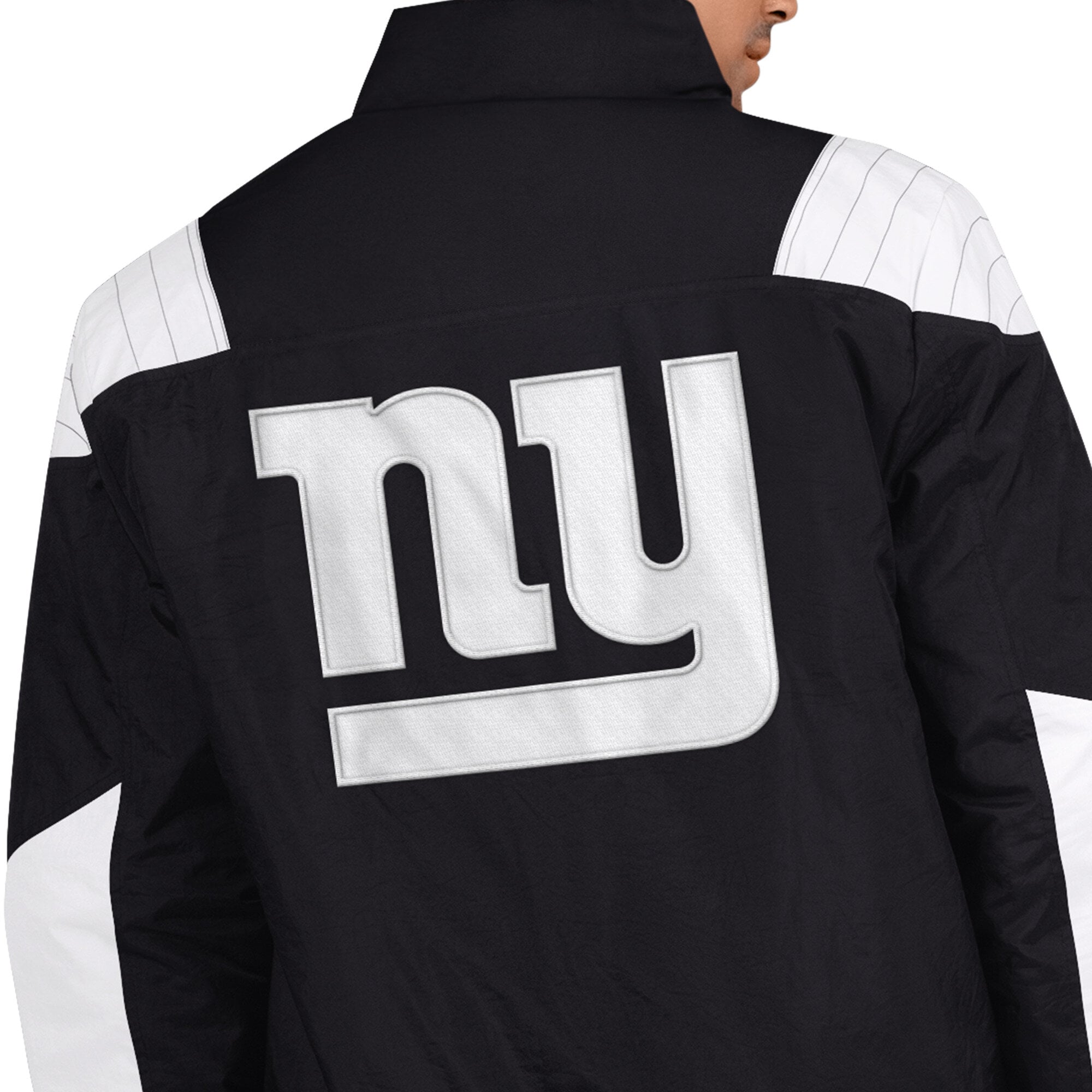 Veste Starter noire pour homme, modèle New York Giants, à demi-zip