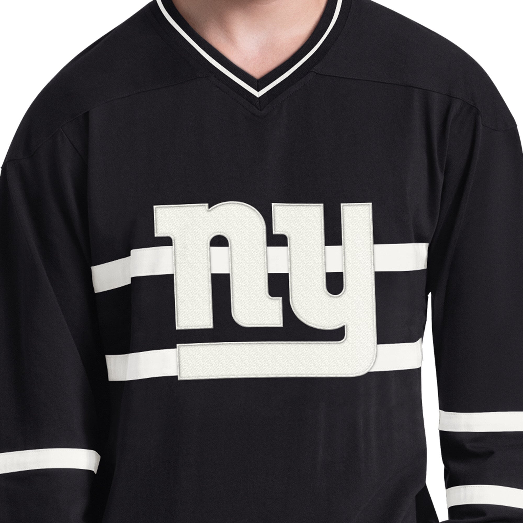 Men's Starter Black/White New York Giants Lineup Long Sleeve T-Shirt