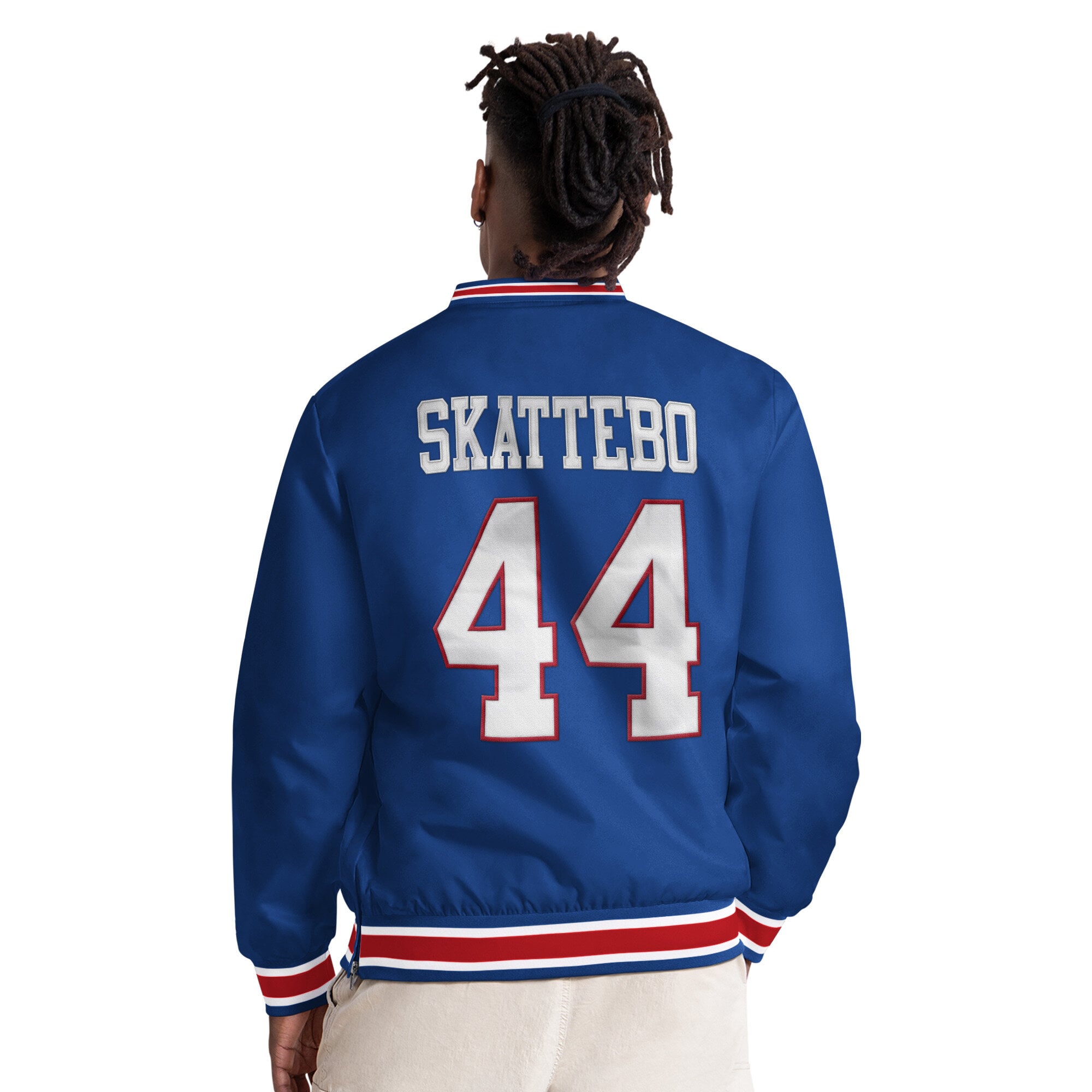Pull à col en V Starter Cam Skattebo Royal New York Giants pour homme