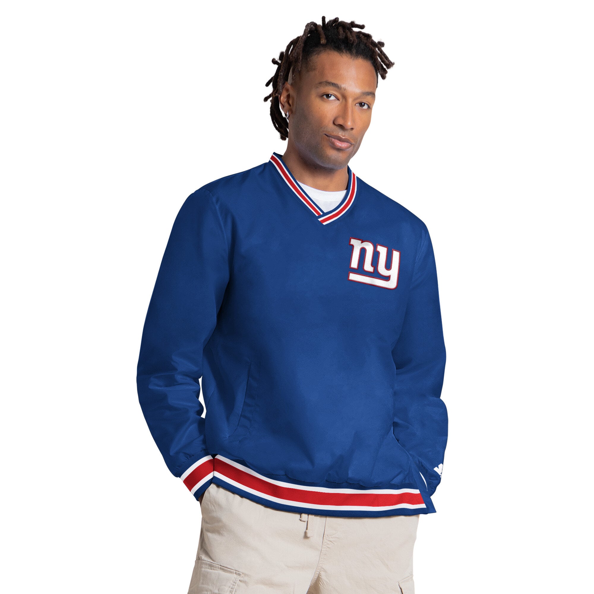 Pull à col en V Starter Jaxson Dart Royal New York Giants pour homme