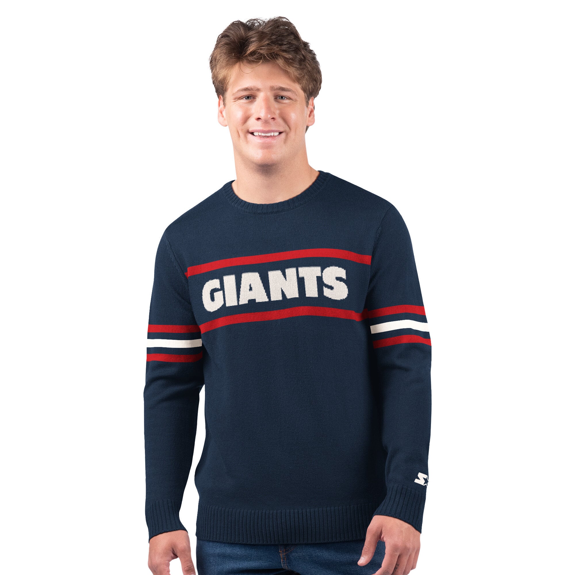 Pull de joueur des Giants New York, bleu marine, la marque Starter, pour homme