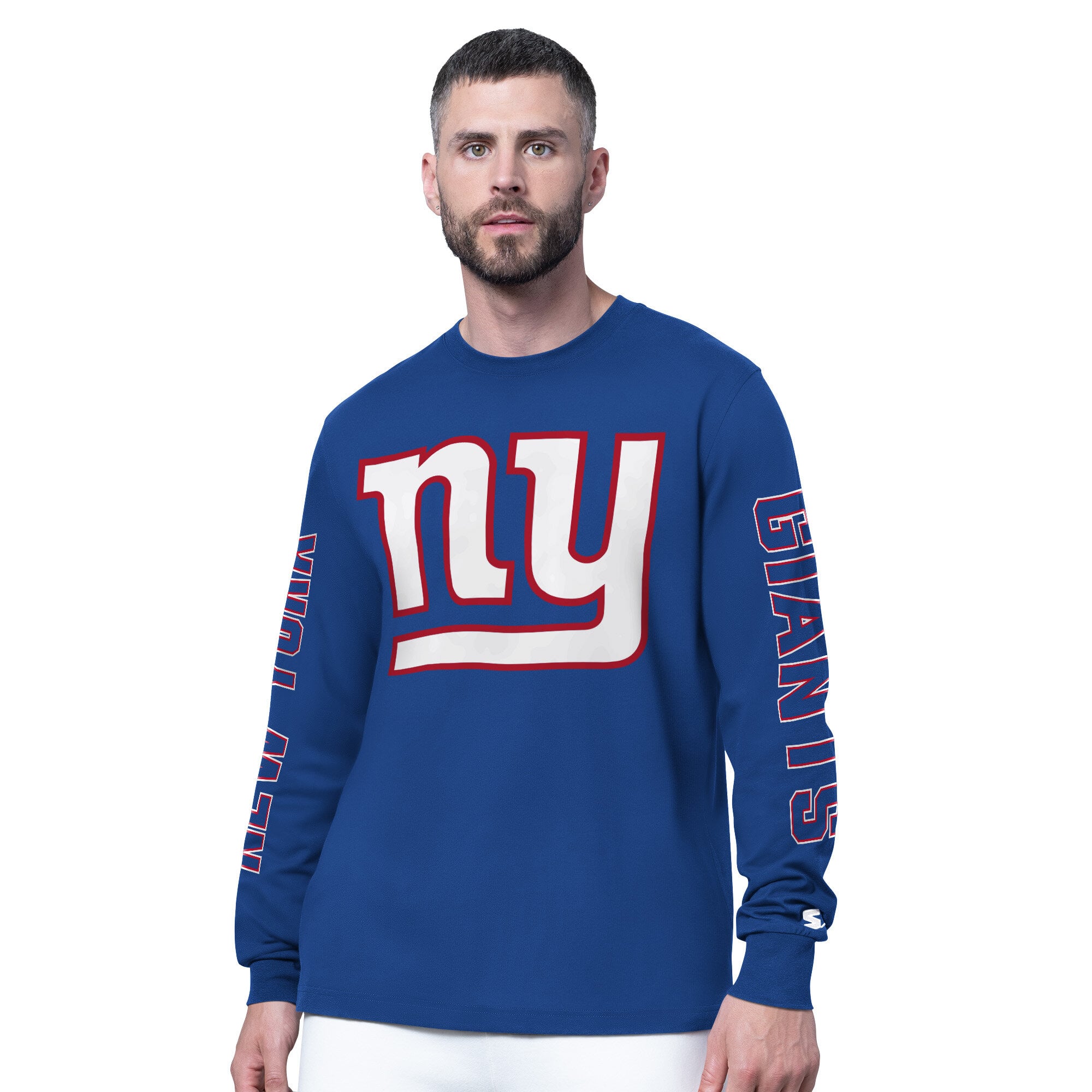 T-shirt à manches longues Starter Royal New York Giants Clutch Hit II pour homme