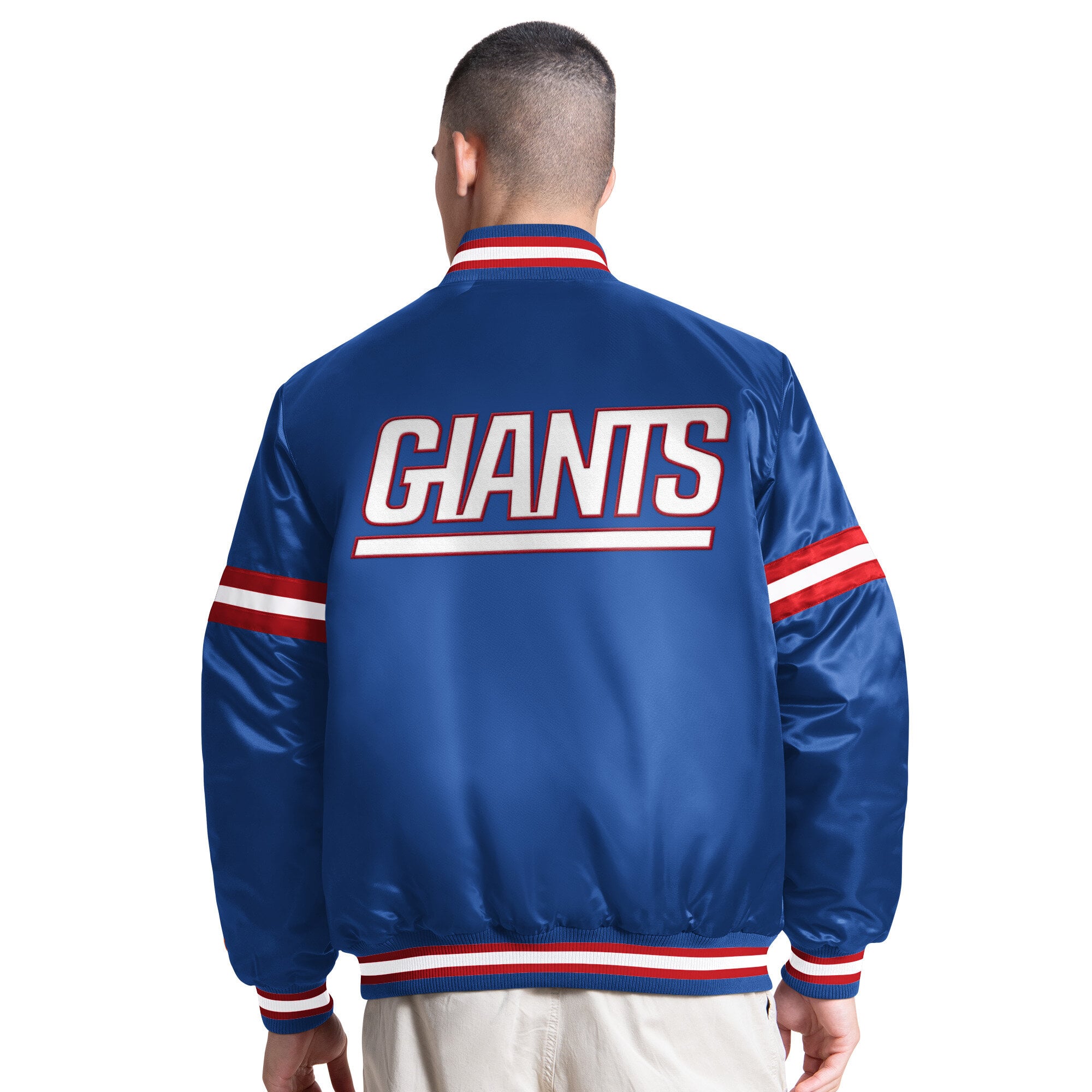 Veste universitaire Starter Royal New York Giants Courtside à boutons-pression pour homme