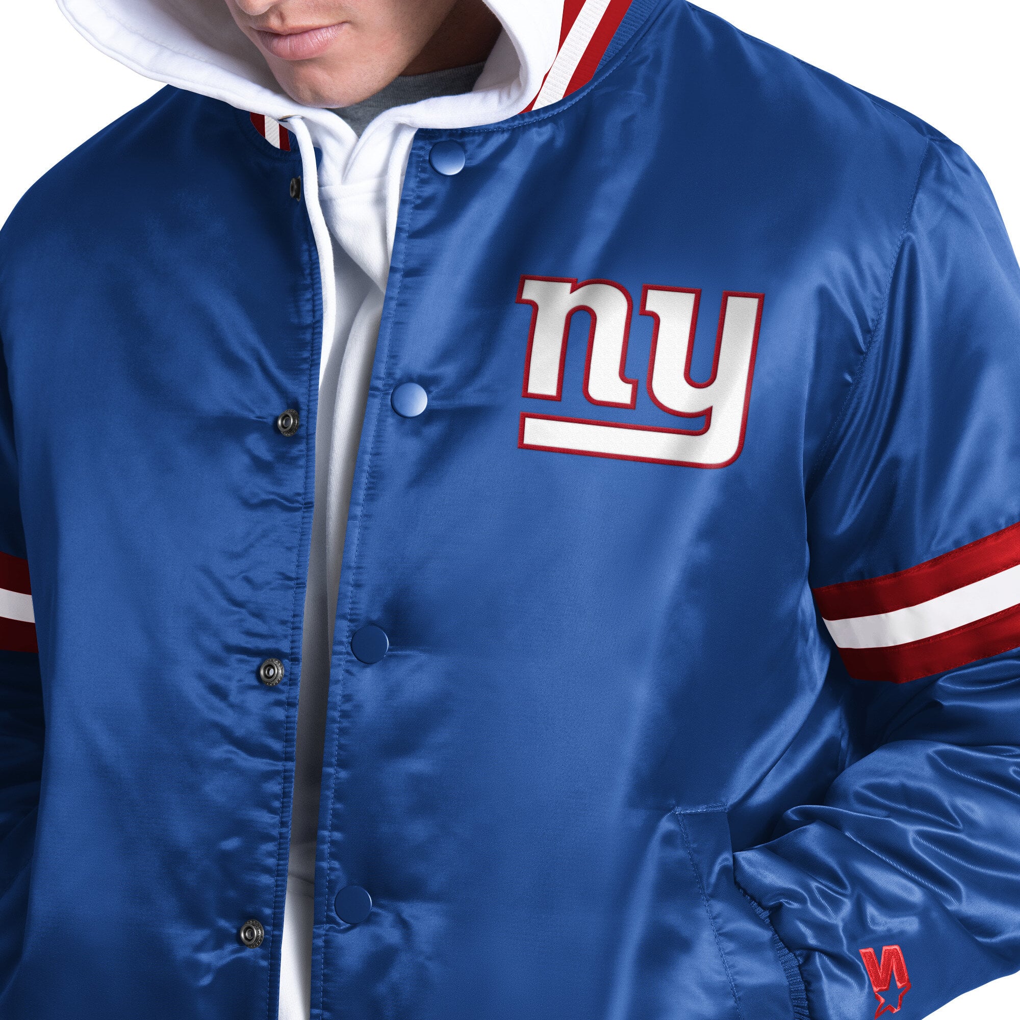 Veste universitaire Starter Royal New York Giants Courtside à boutons-pression pour homme