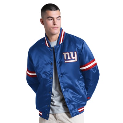 New York Giants Starter Courtside Varsity Full Snap Jacket - Royal