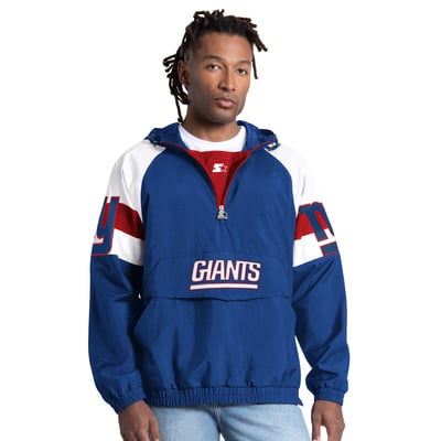 New York Giants Starter Street Cut Half-Zip Jacket - Royal