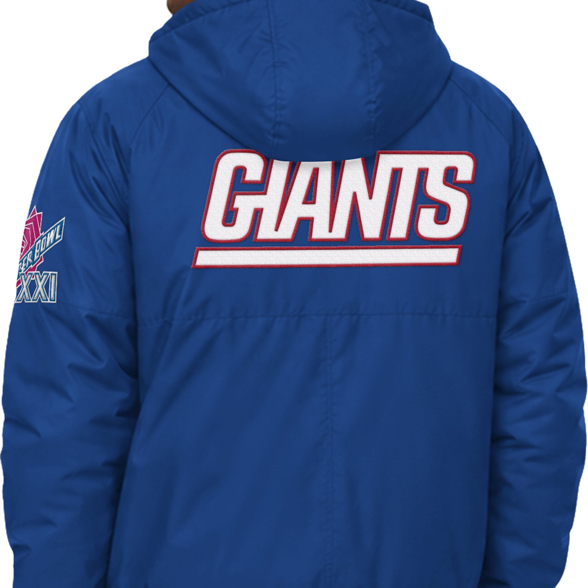 Parka à capuche Starter Royal New York Giants Super Bowl XXI pour homme
