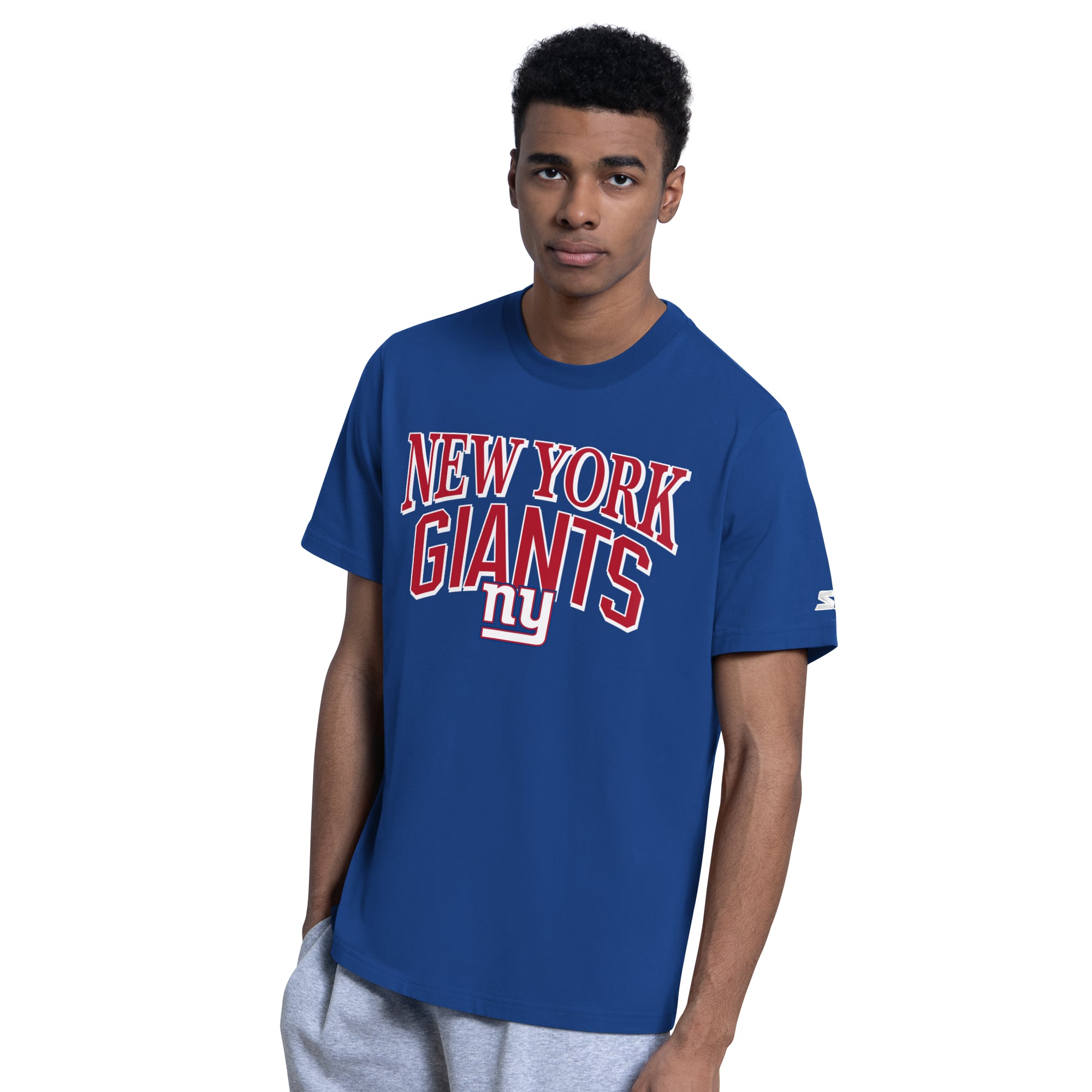 Men's Starter Royal/Heather Gray New York Giants Two-Pack Logo T-Shirt Set