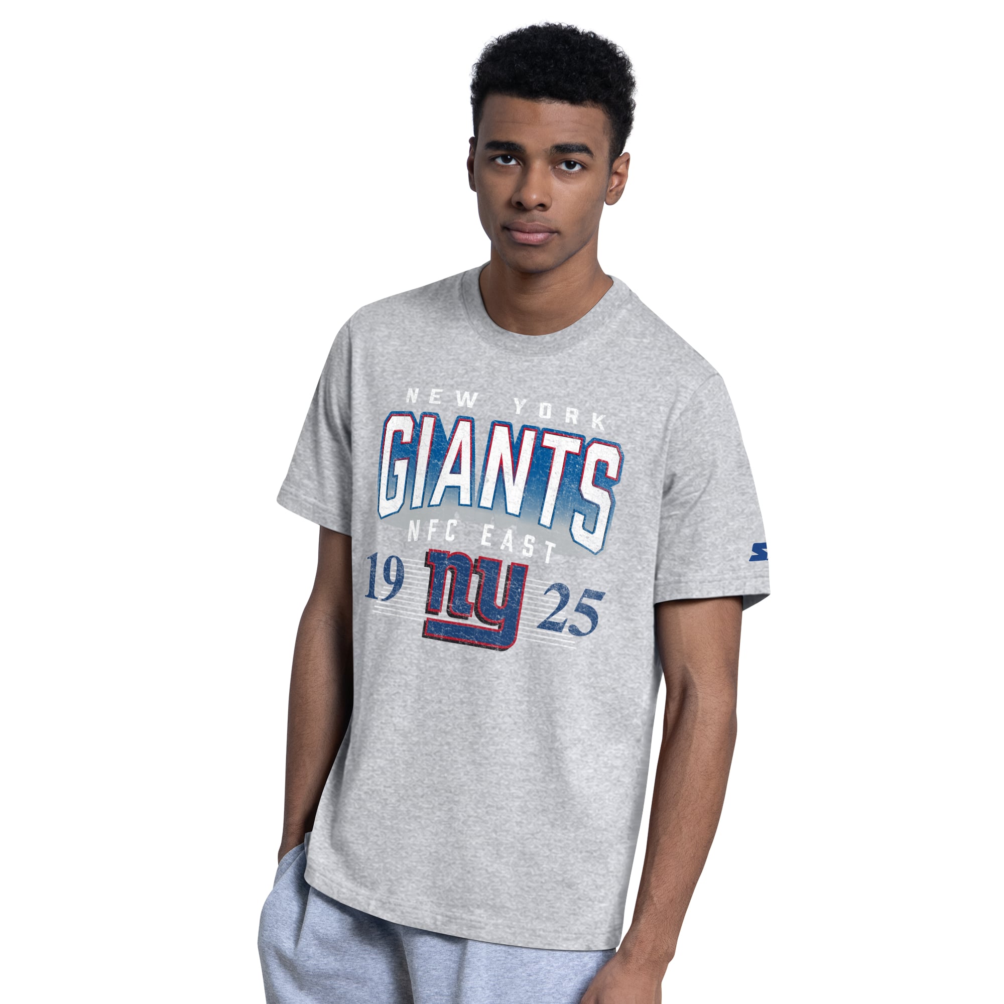 Men's Starter Royal/Heather Gray New York Giants Two-Pack Logo T-Shirt Set