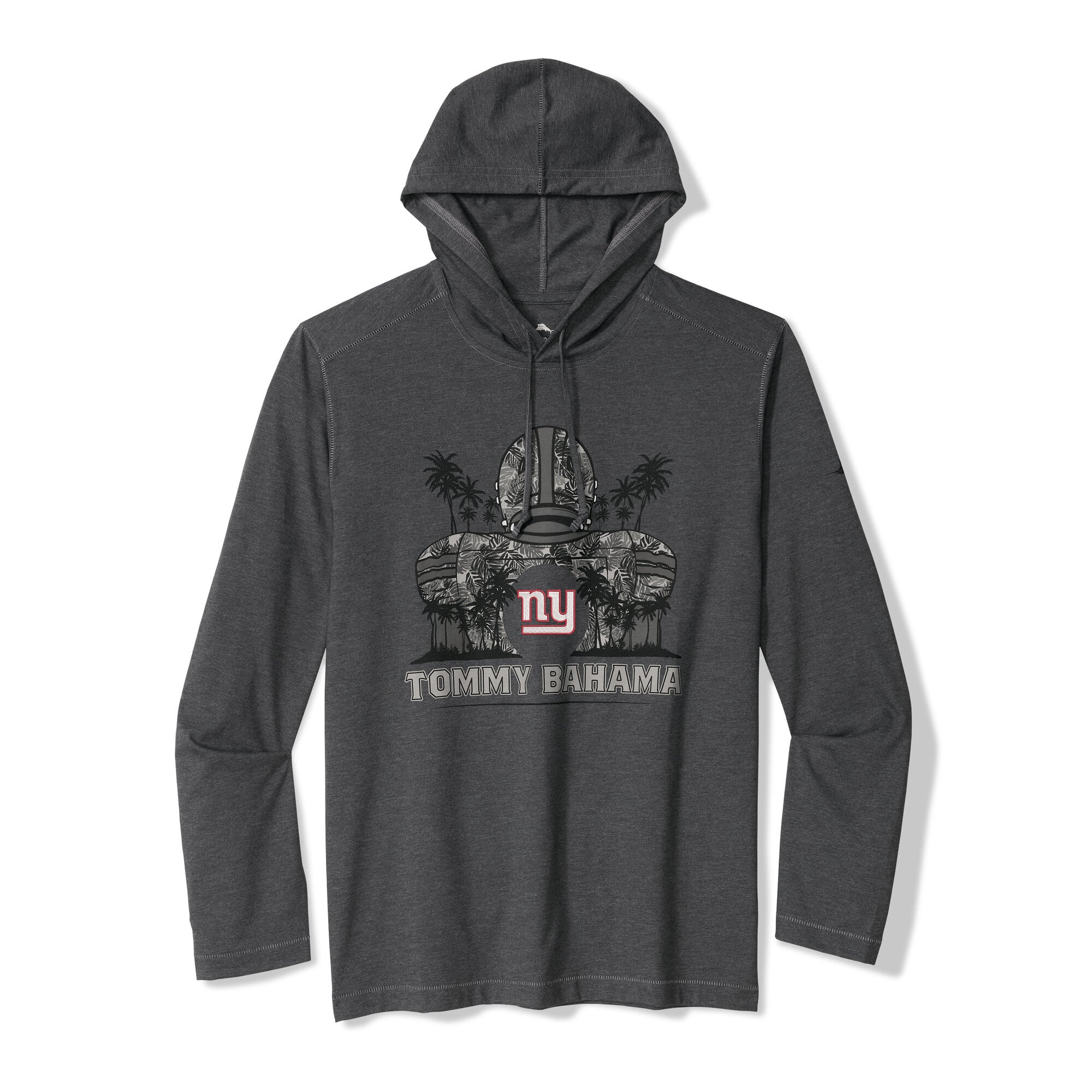Men's Tommy Bahama Black New York Giants Backfield Bay Pullover Hoodie