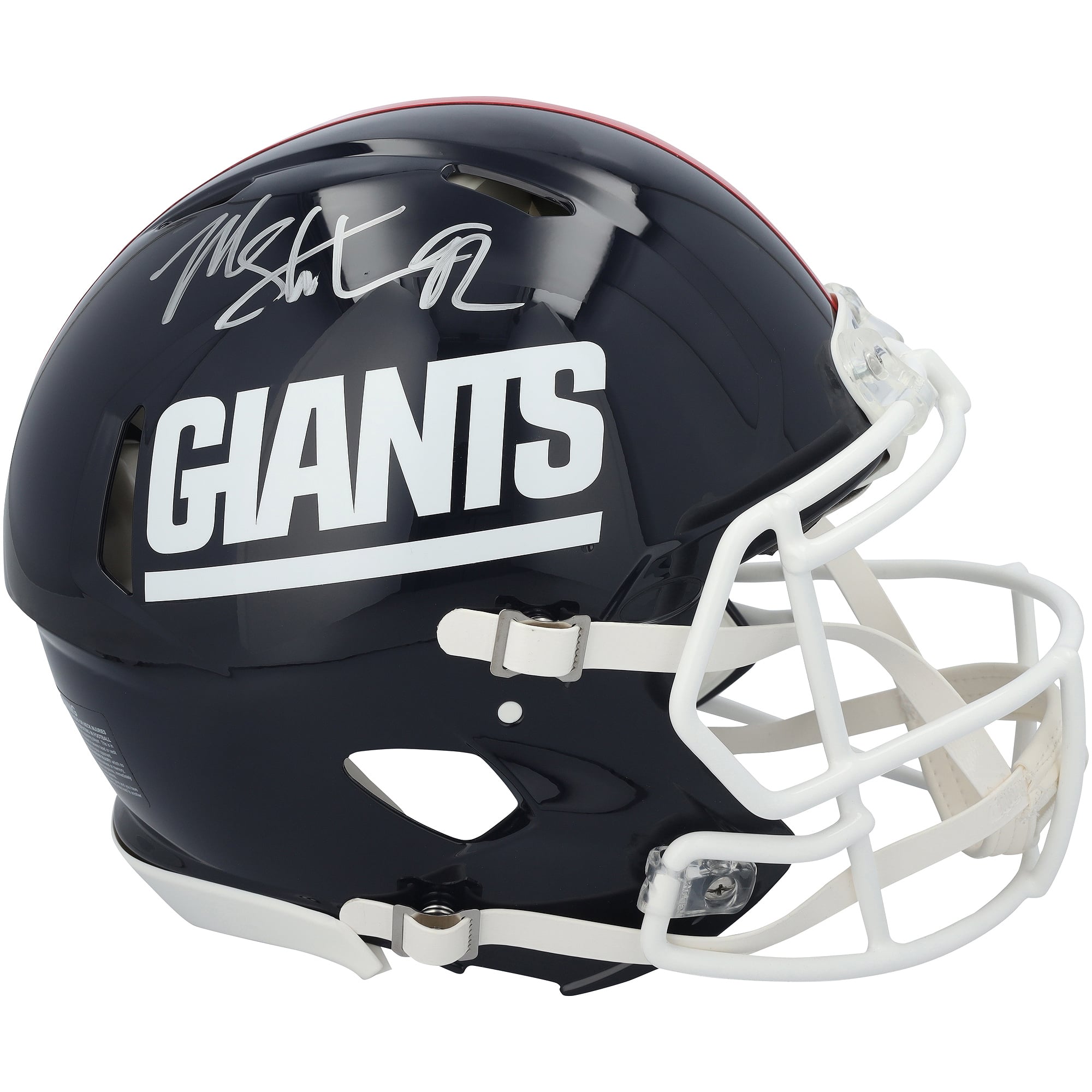 Casque Riddell authentique rétro Speed ​​autographié par Michael Strahan des Giants de New York (1980-1999)