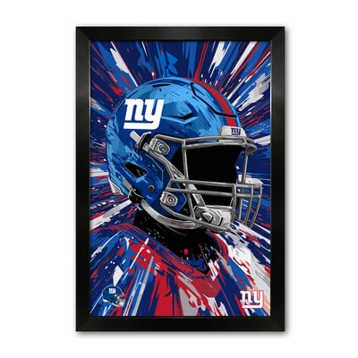 New York Giants 14" x 20" Framed Football Helmet Hyper Speed Art Print