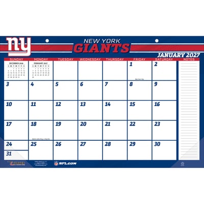 New York Giants 17" x 11" Desk Pad Calendar