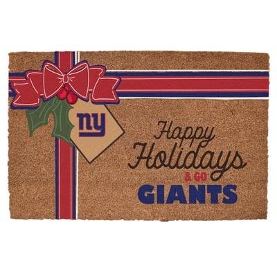 New York Giants 20" x 30" Holiday Gift Wrap Coir Door Mat
