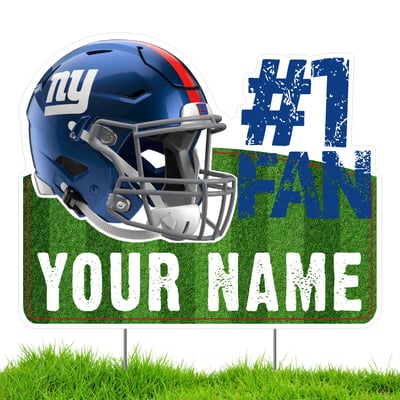 New York Giants #1 Fan Personalized Lawn Sign