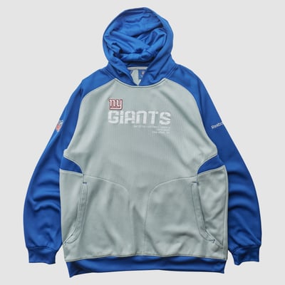 New York Giants Reebok 2000s Hooded Pullover Sweatshirt - Gray - L by Fanatics Real Vintage