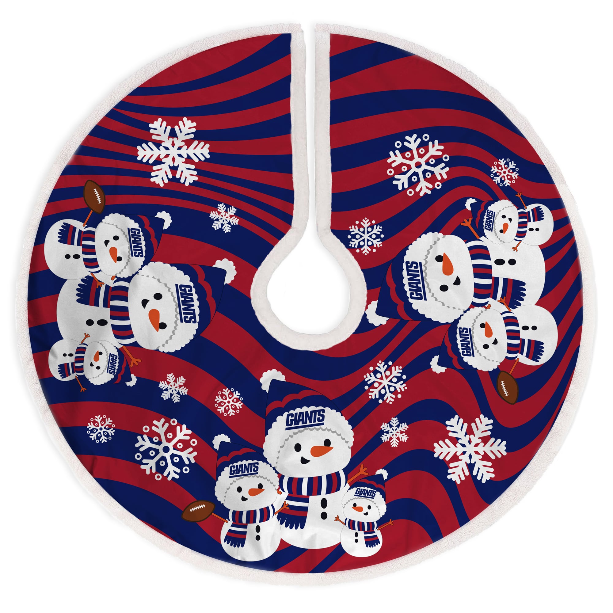Jupe de sapin de Noël en sherpa bonhomme de neige des Giants de New York