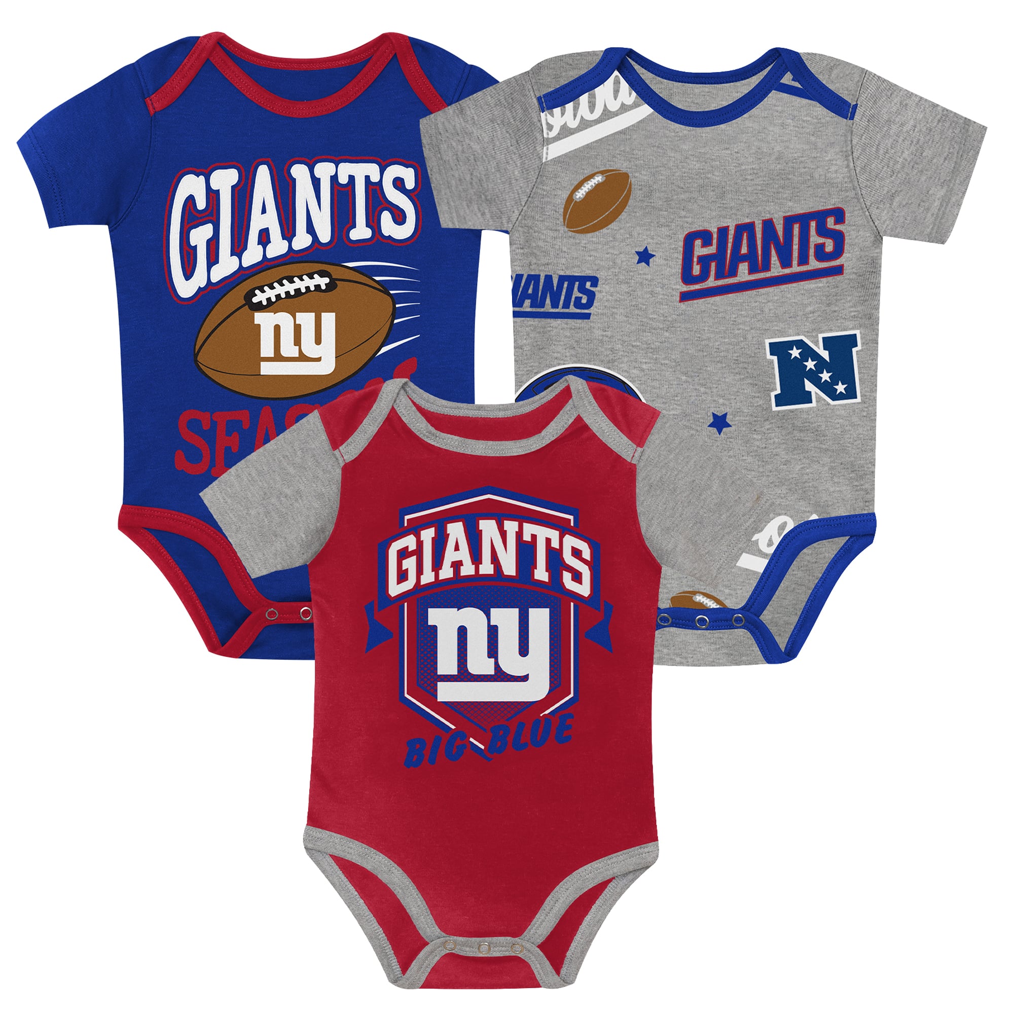 Newborn Outerstuff New York Giants First Round Pick Three-Piece Bodysuit Set