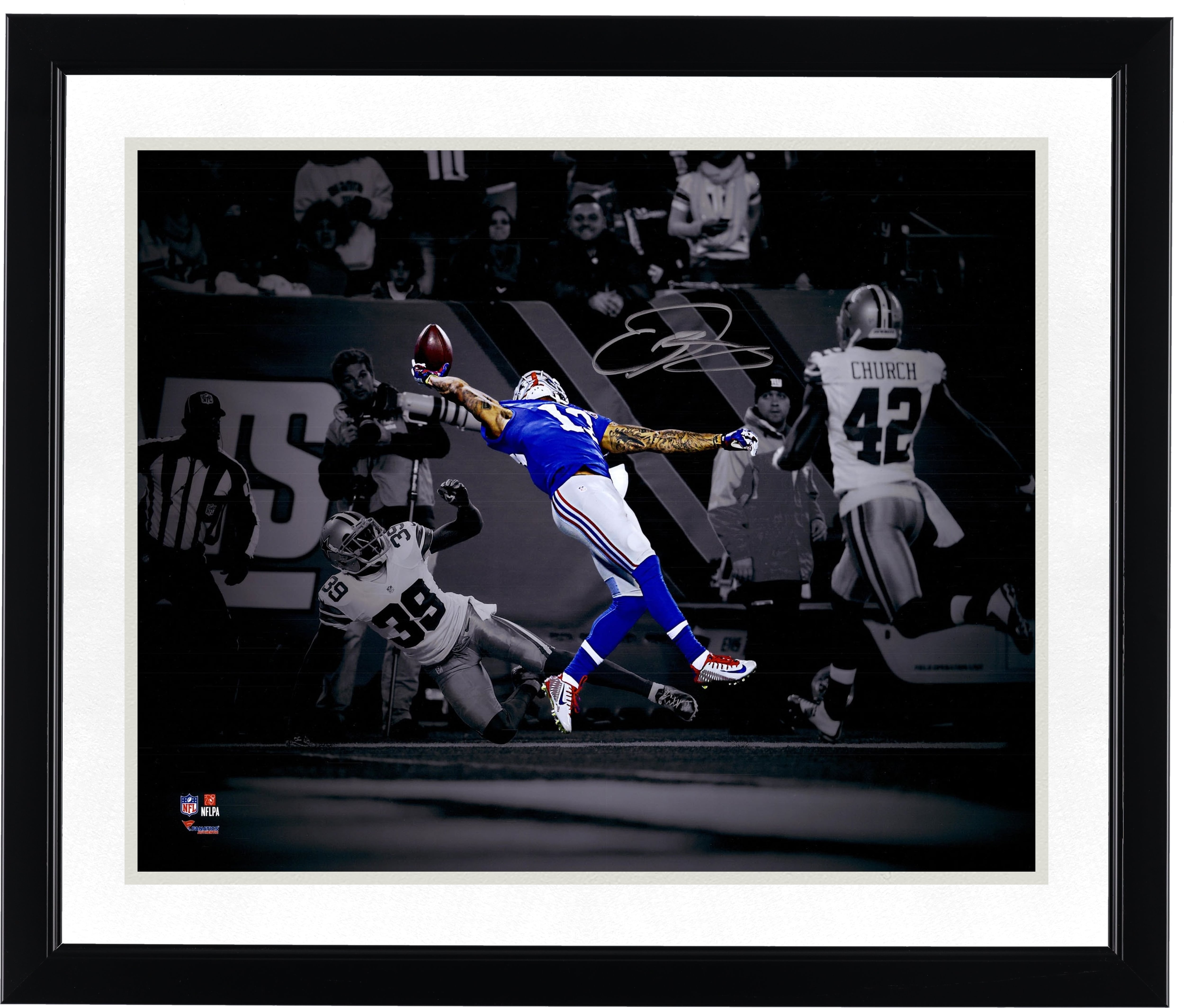 Odell Beckham Jr. New York Giants Autographed 16" x 20" One-Handed Catch Spotlight Photograph