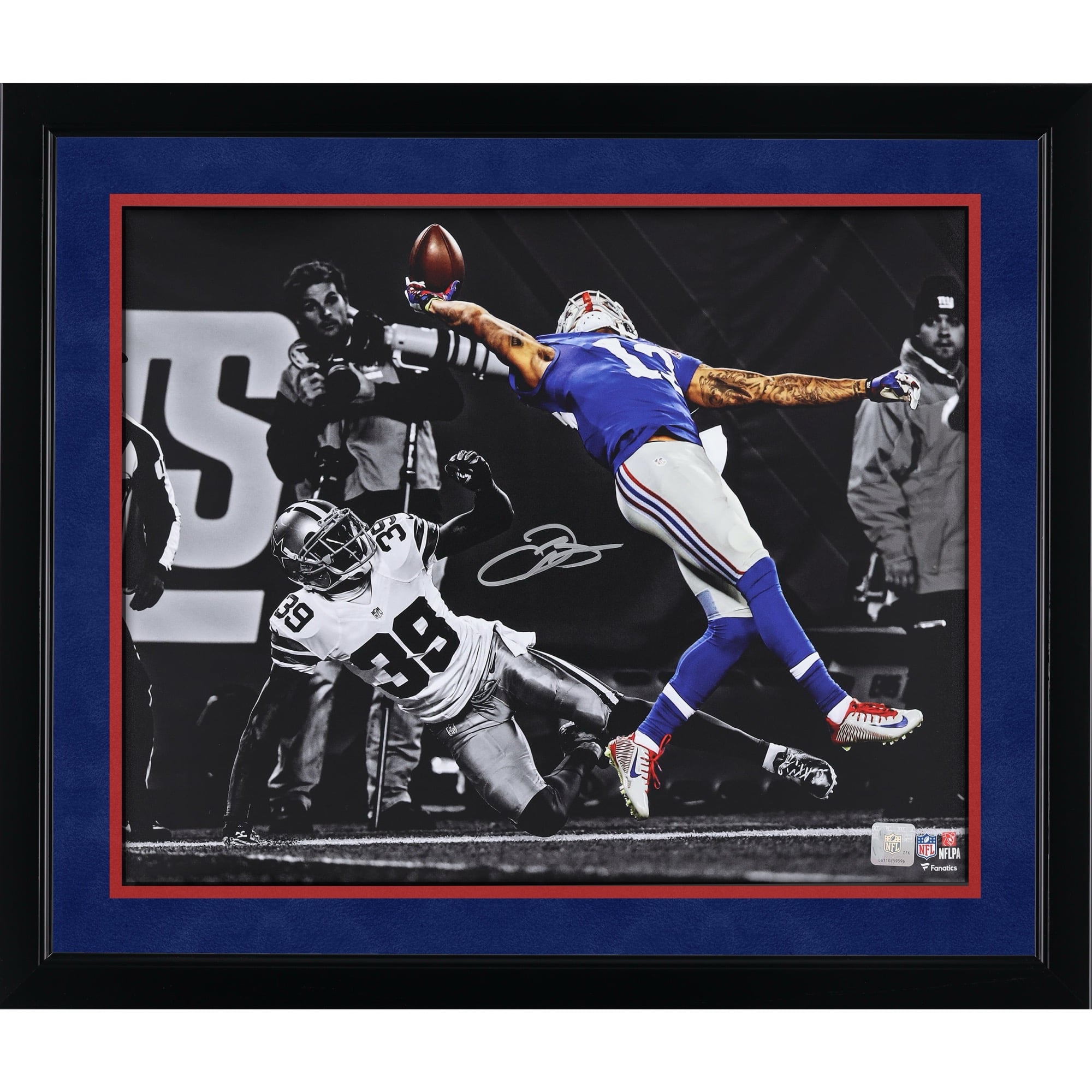 Odell Beckham Jr. New York Giants Autographed 16" x 20" One-Handed Catch Spotlight Photograph