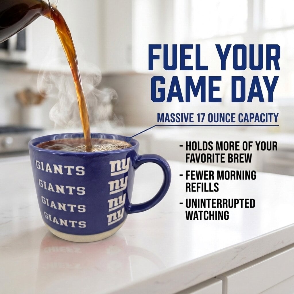 Mug Pegasus New York Giants 17 oz, logo ton sur ton, finition sablée