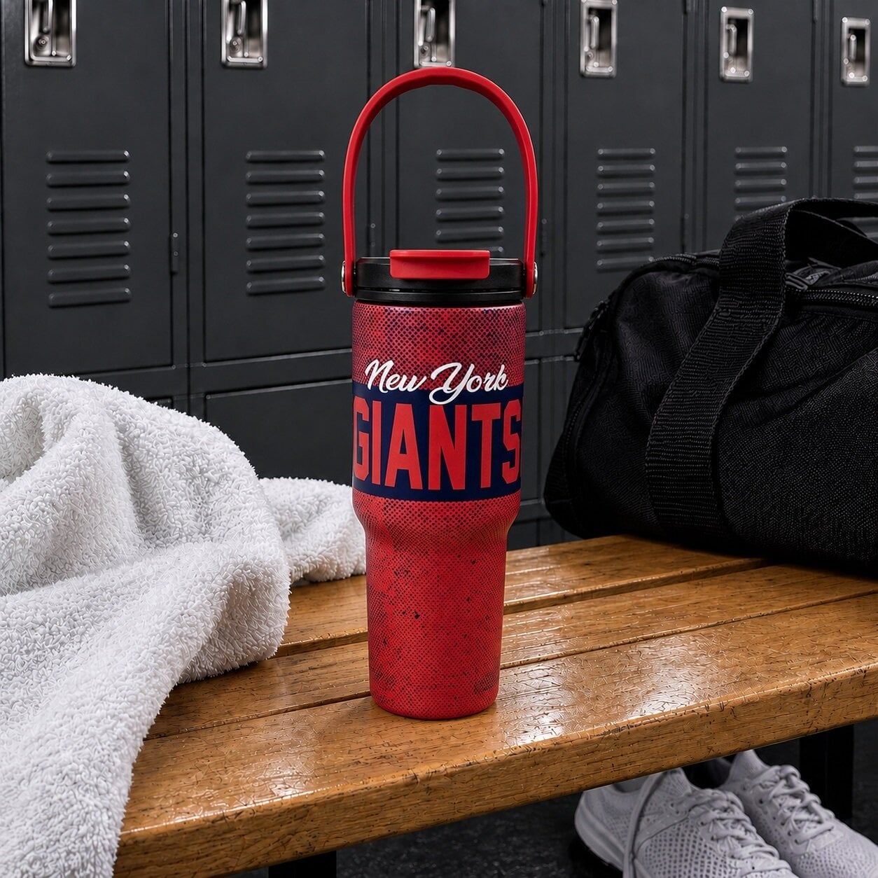 Pegasus New York Giants 24oz. Speckled Gradient Stainless Steel Dual Top Water Bottle