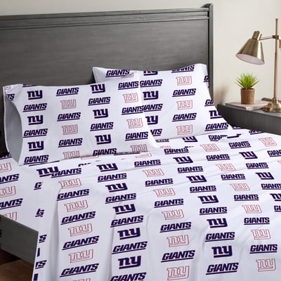 New York Giants Pegasus Four-Piece Queen Sheet Set