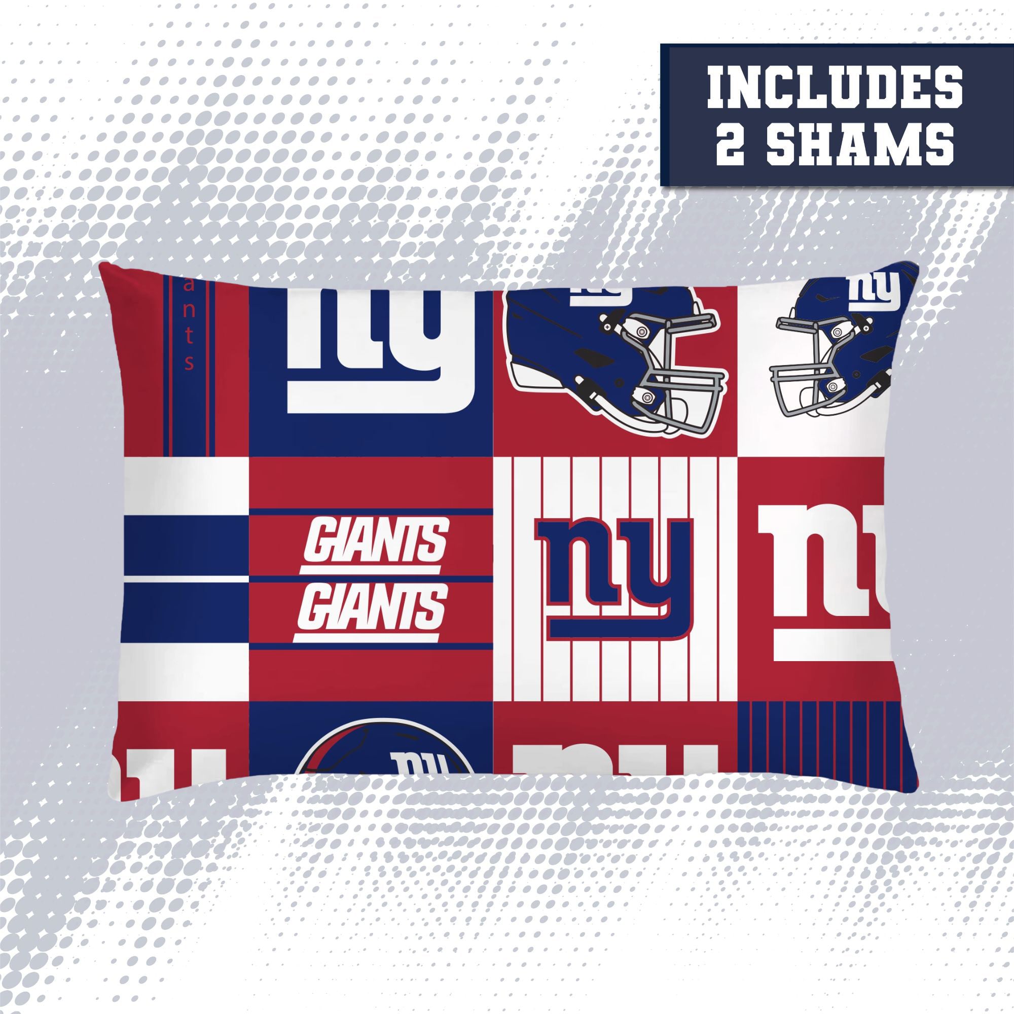 Pegasus New York Giants Patchwork Plaid Three-Piece Full/Queen Bed in a Bag Set