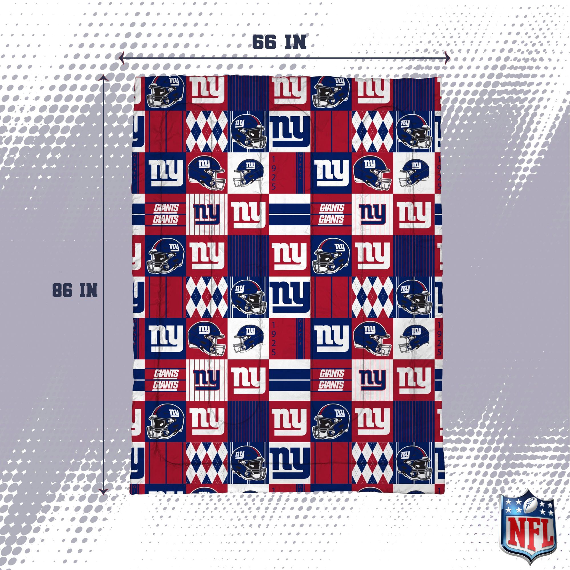 Pegasus New York Giants Patchwork Plaid Two-Piece Twin/Twin XL Bed in a Bag Set